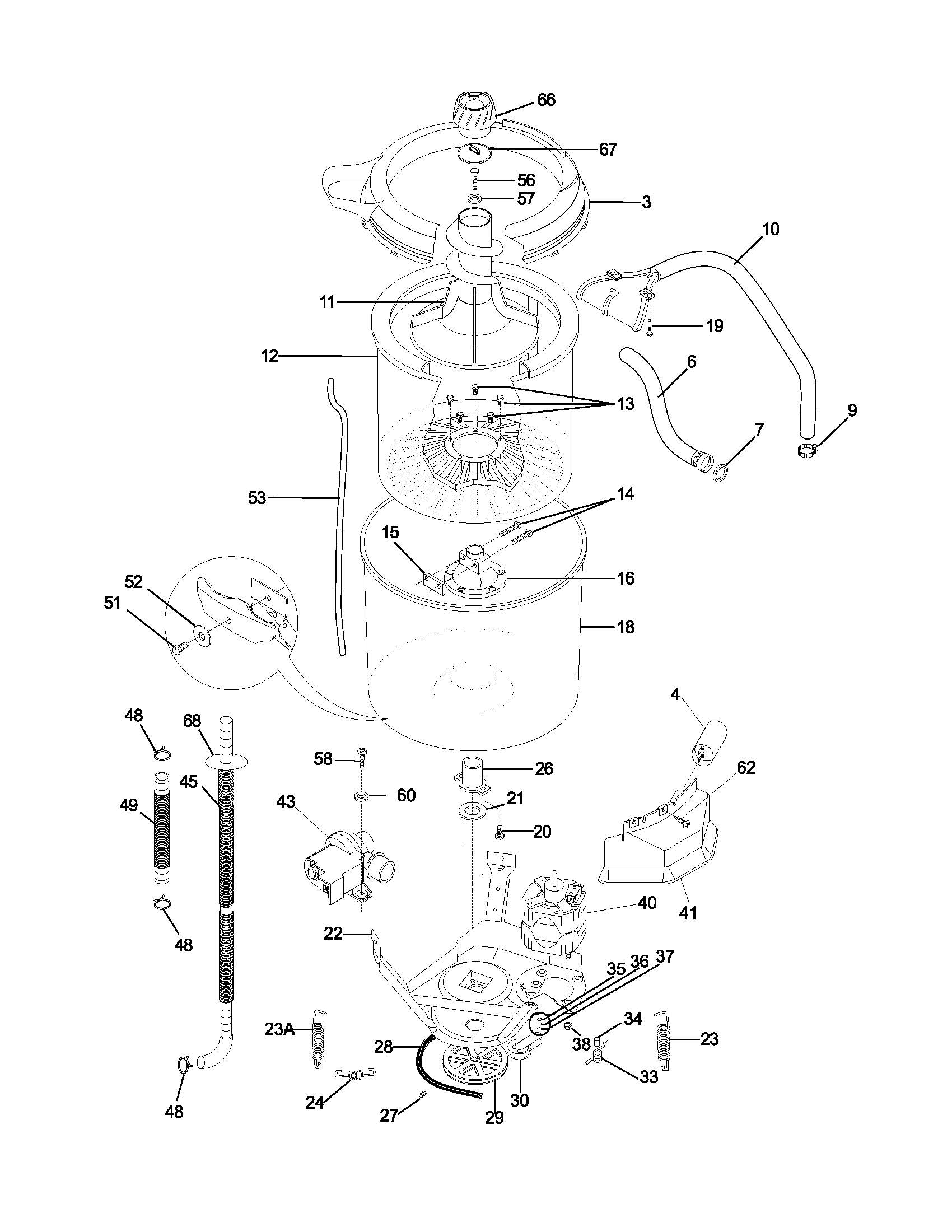 Frigidaire CRWS7900AS0 wshr mtr,hose diagram