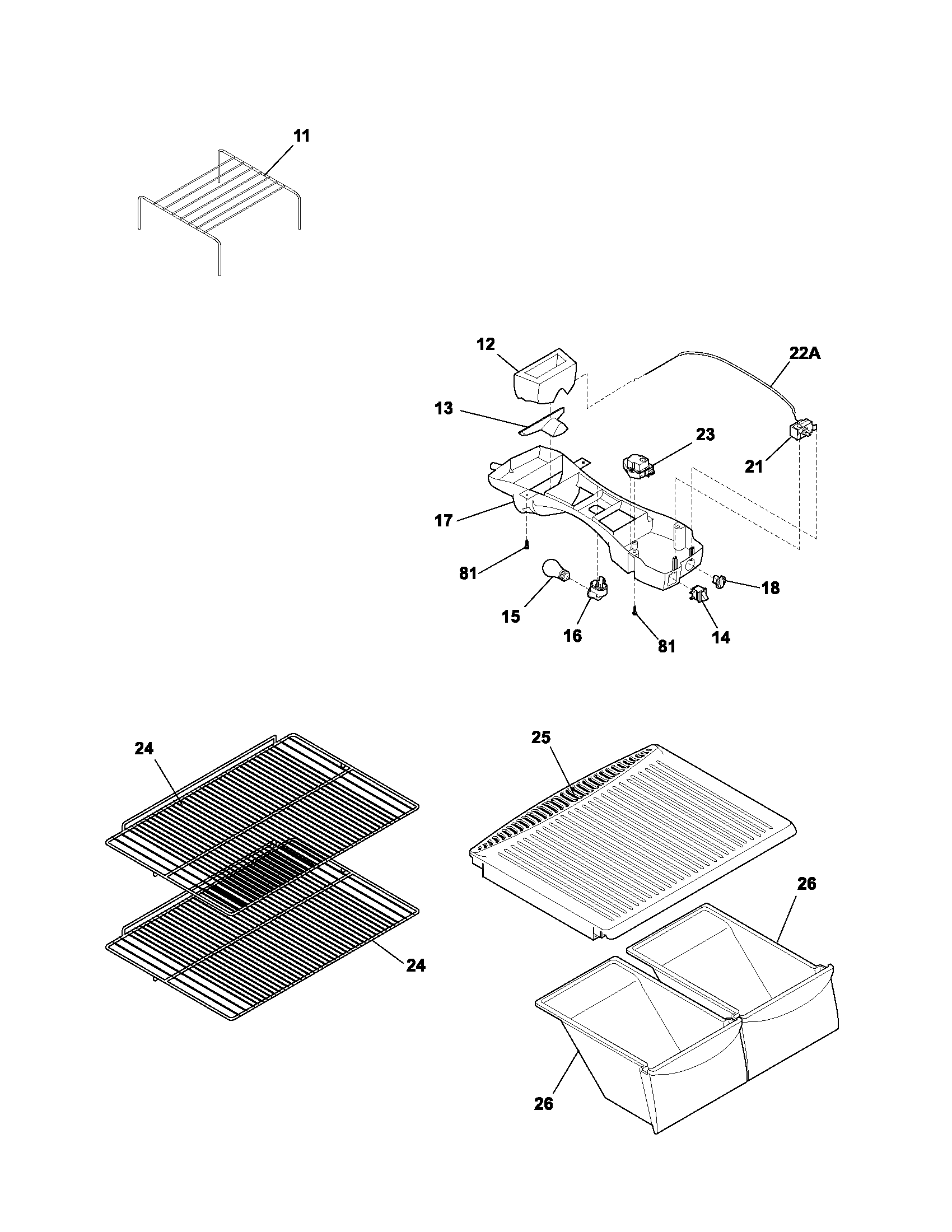 Gibson GRT17B3BW0 shelves diagram