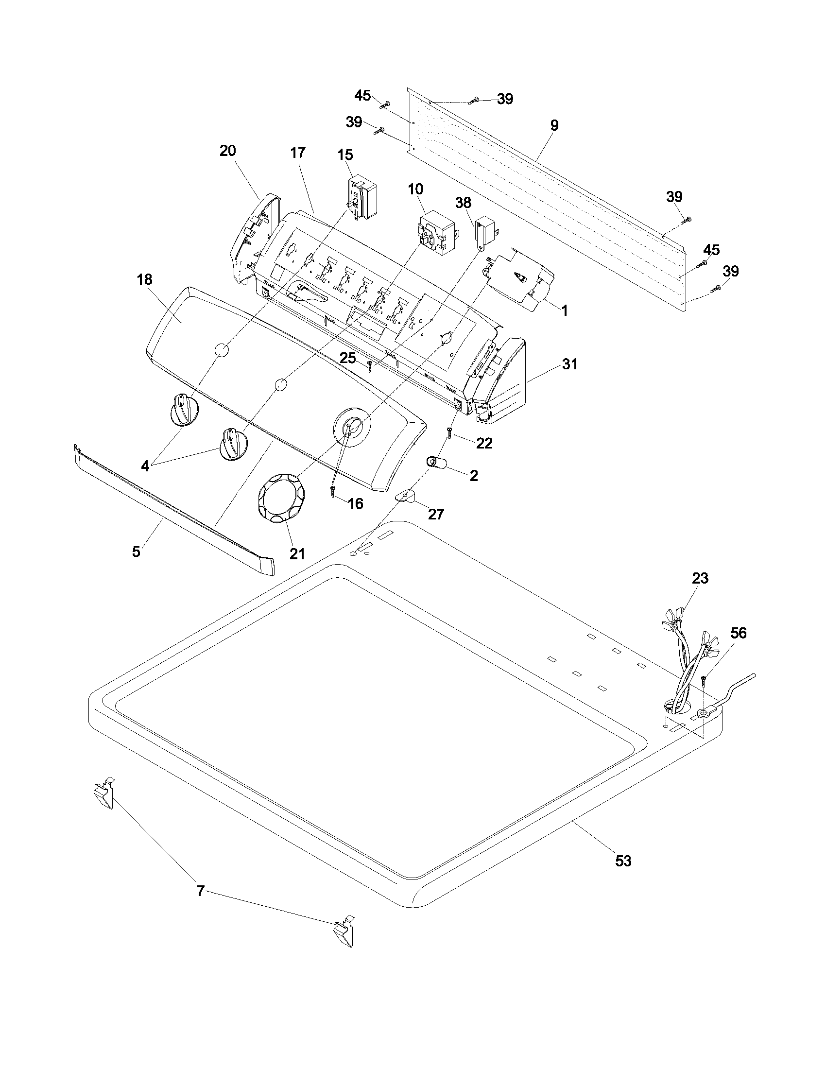Frigidaire CRGR5700AS0 control panel diagram