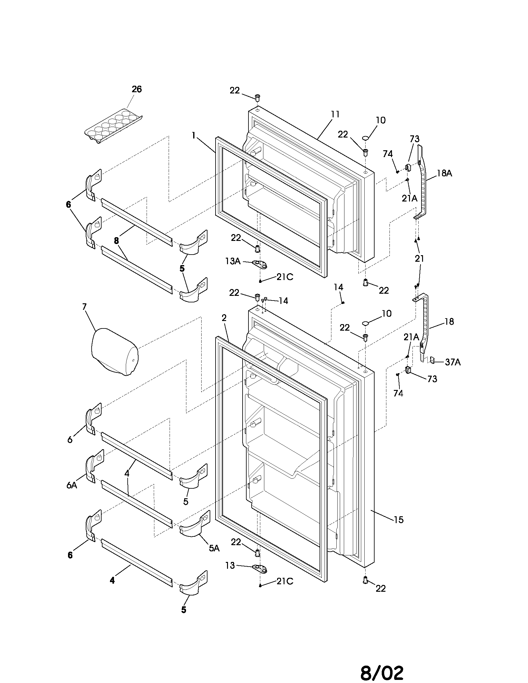 Kenmore 25331624102 door diagram