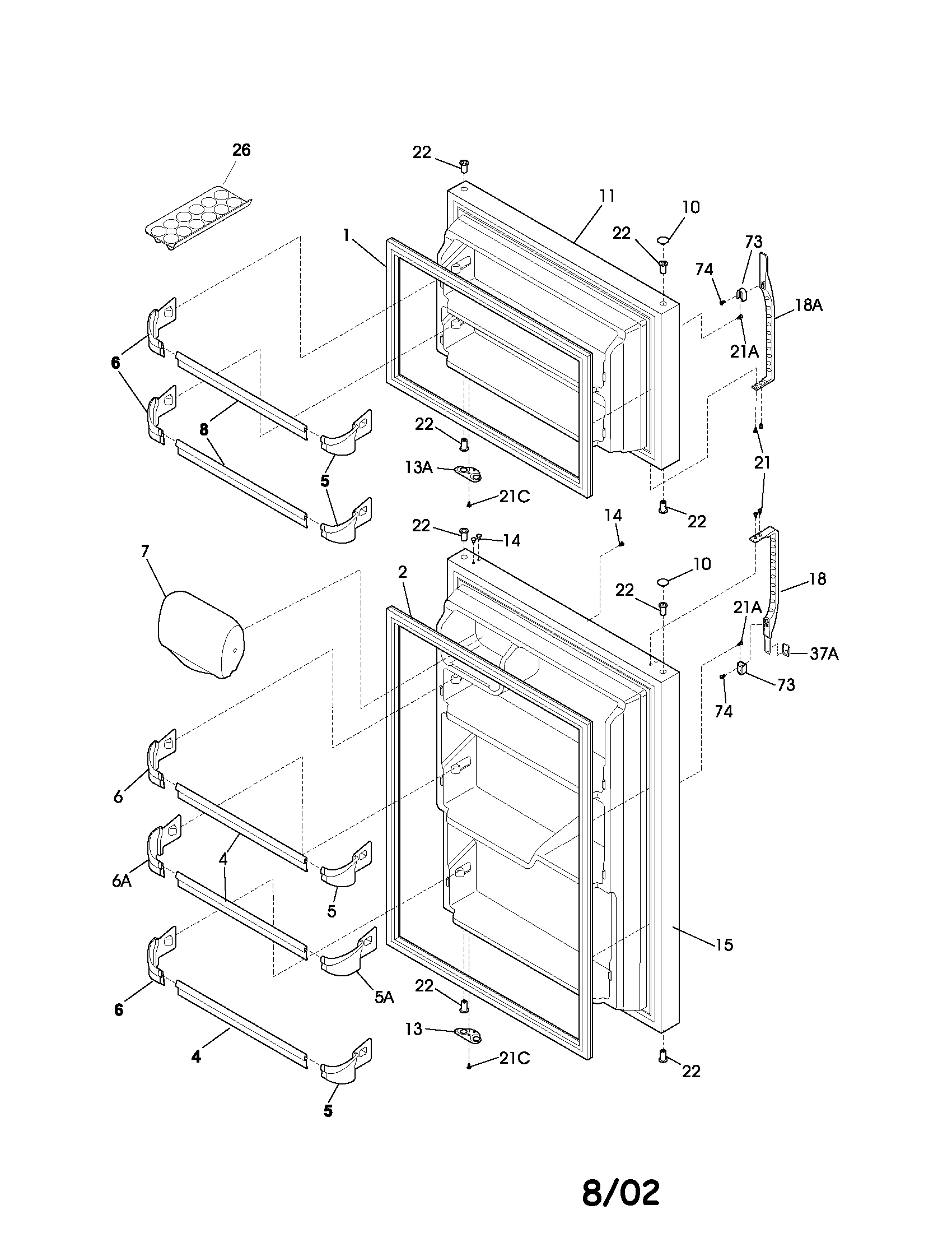 Kenmore 25331640103 doors diagram