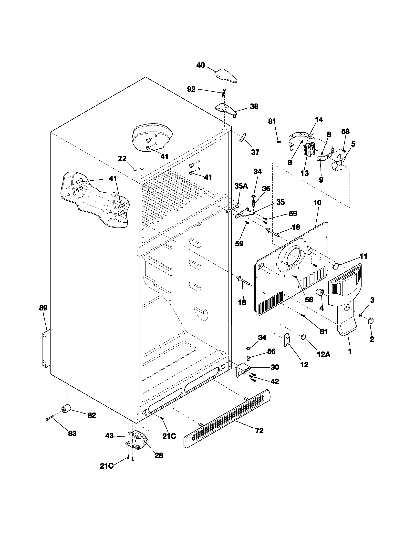 Kenmore 25331640103 cabinet diagram