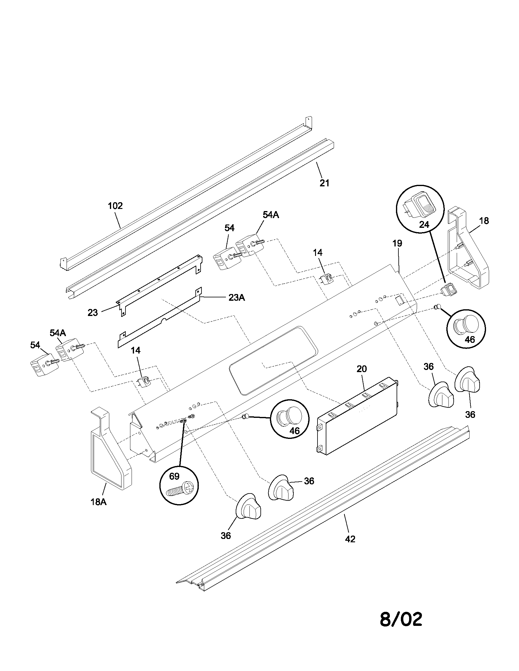Kenmore 79045669103 backguard diagram