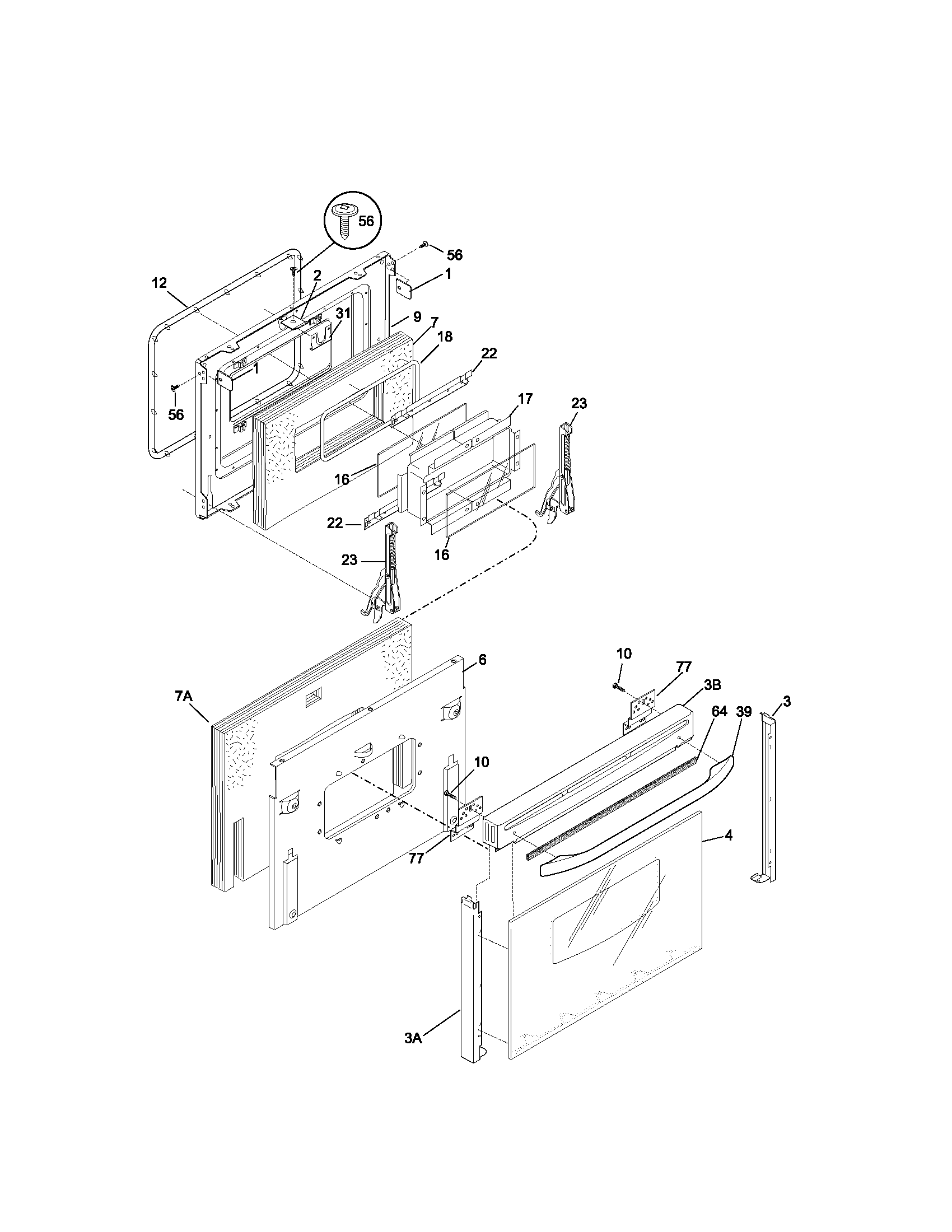 Kenmore 79045669103 door diagram