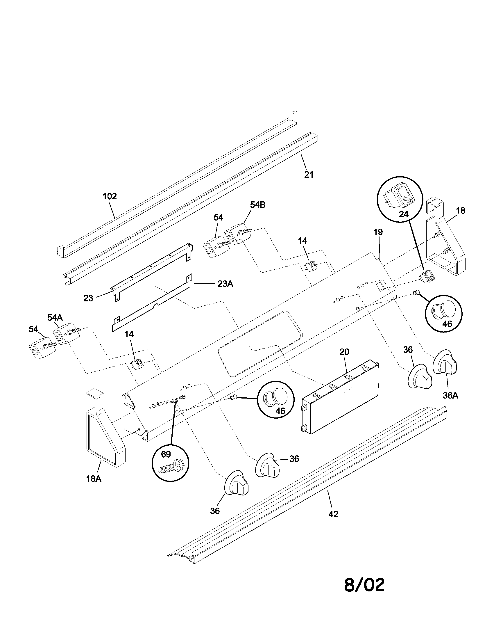 Kenmore 79045794103 backguard diagram