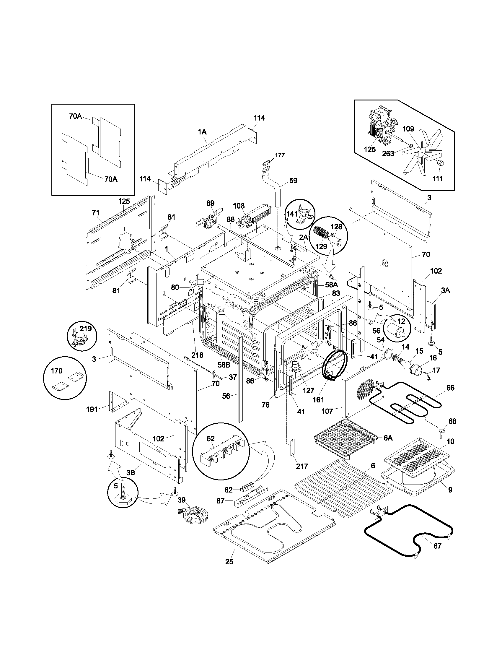 Frigidaire GLES388ASD body diagram