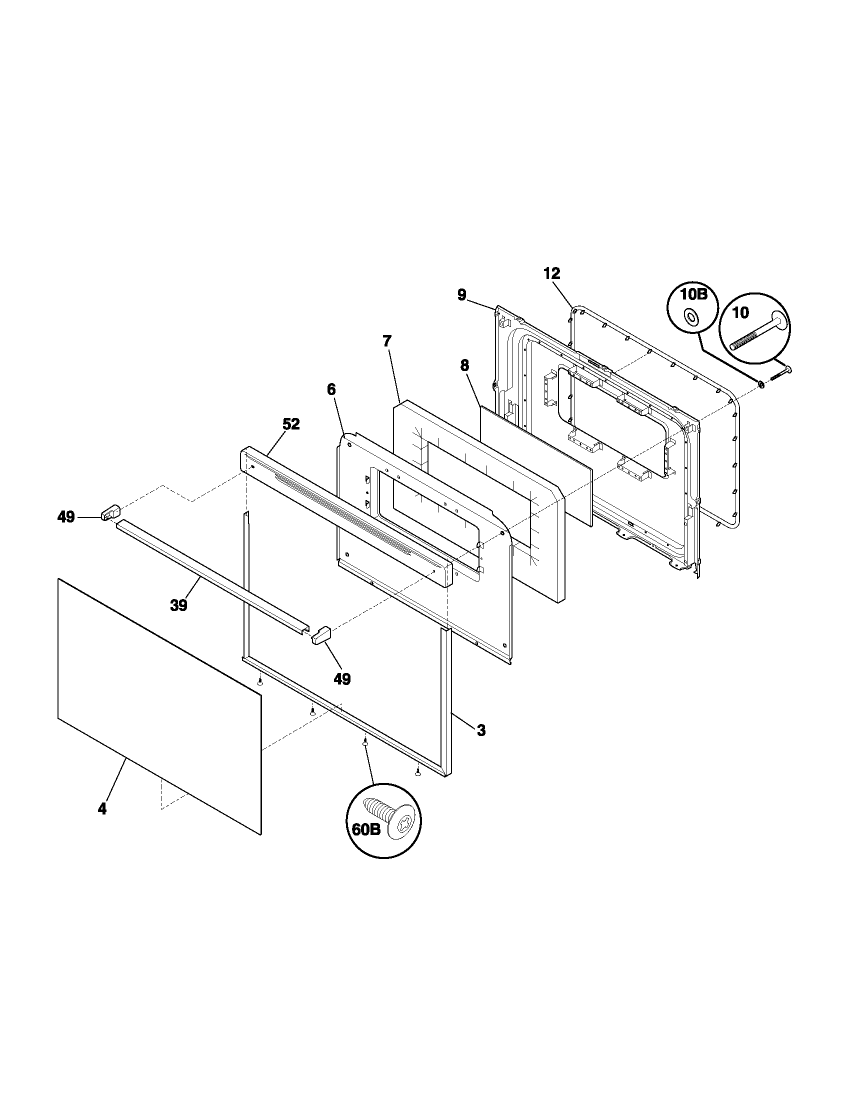 Tappan TEF317AWB door diagram