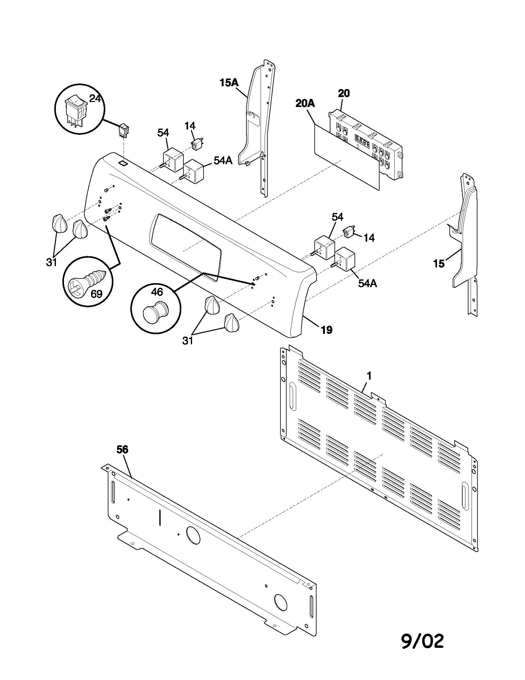 Kelvinator KEF355ASD backguard diagram