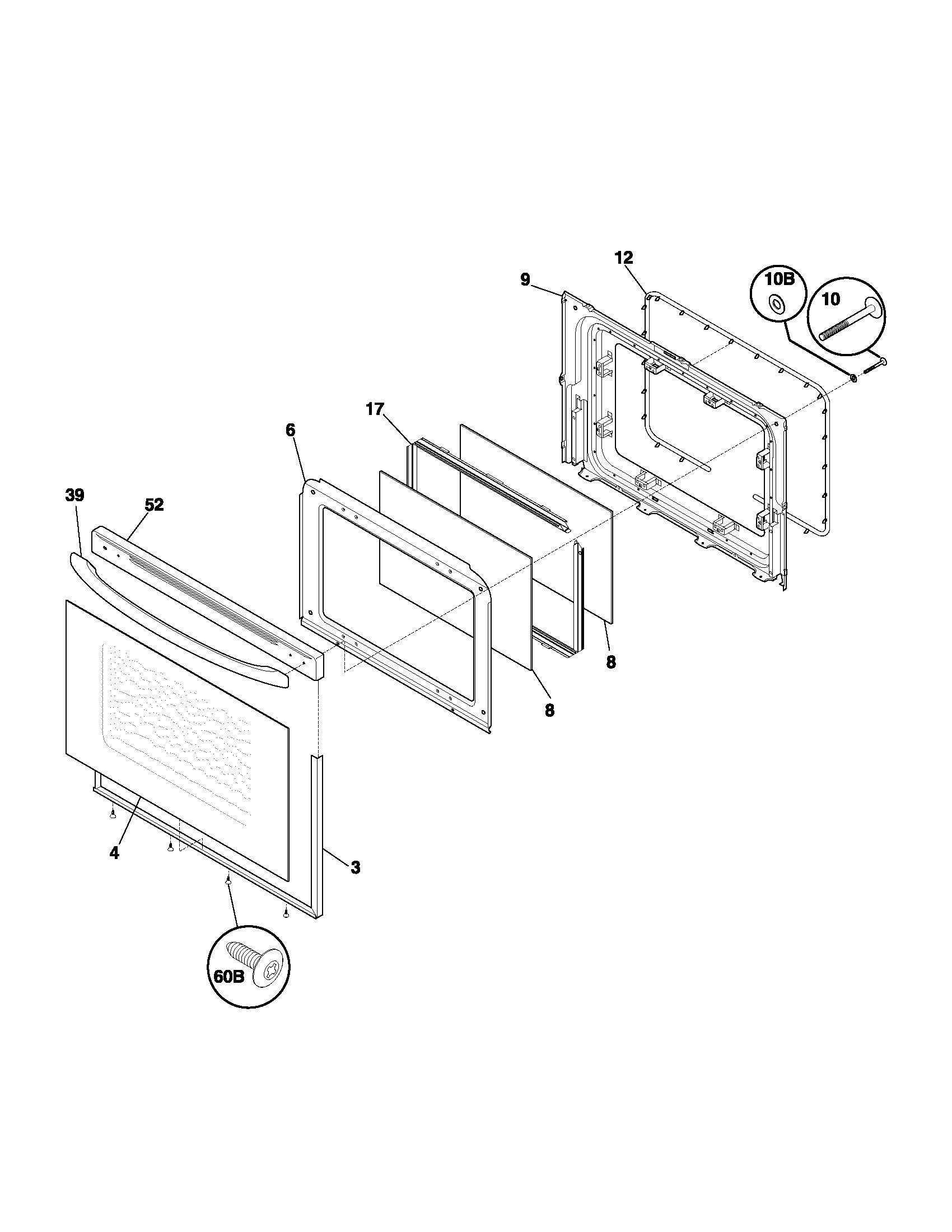 Frigidaire FGF337AUC door diagram