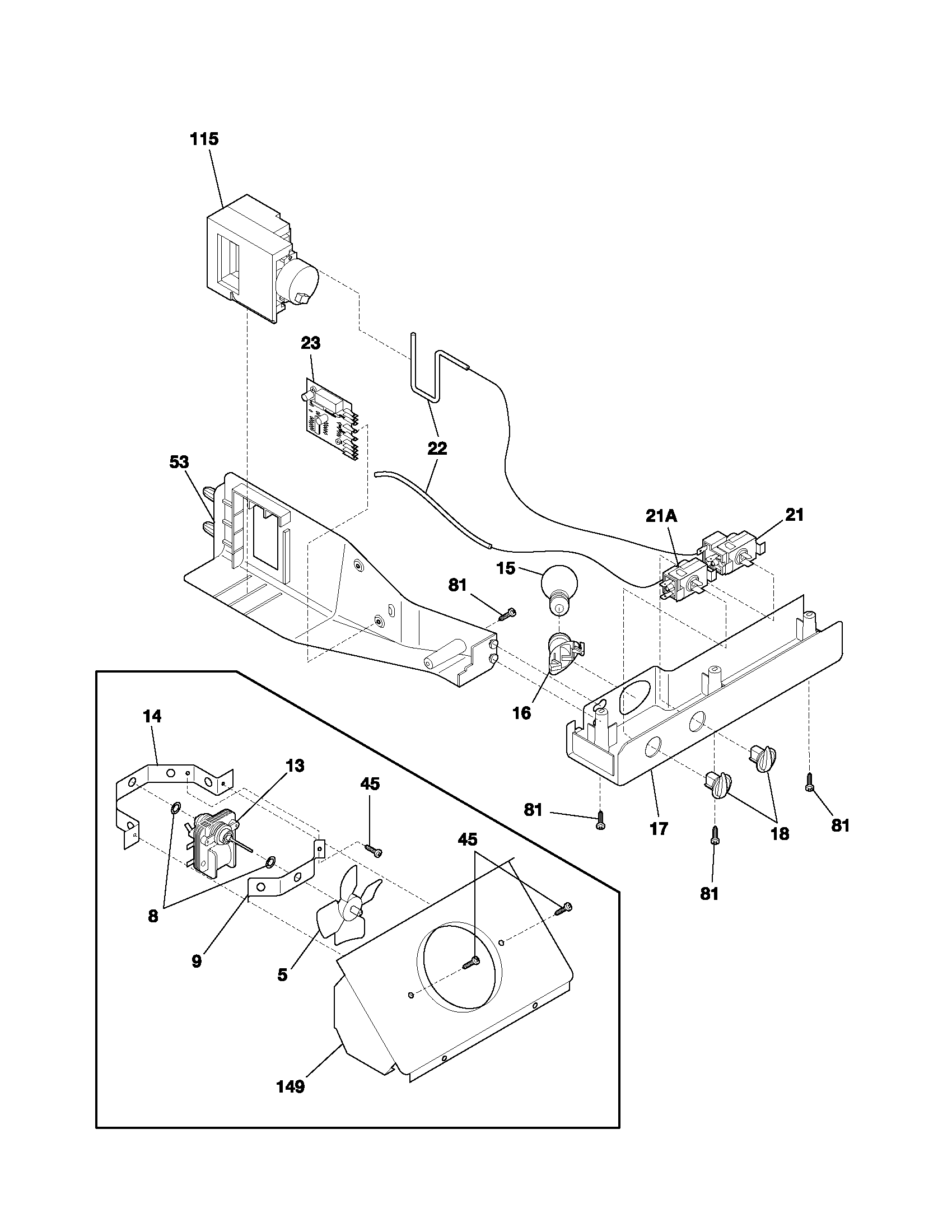 Frigidaire FRS26W2AW5 controls diagram
