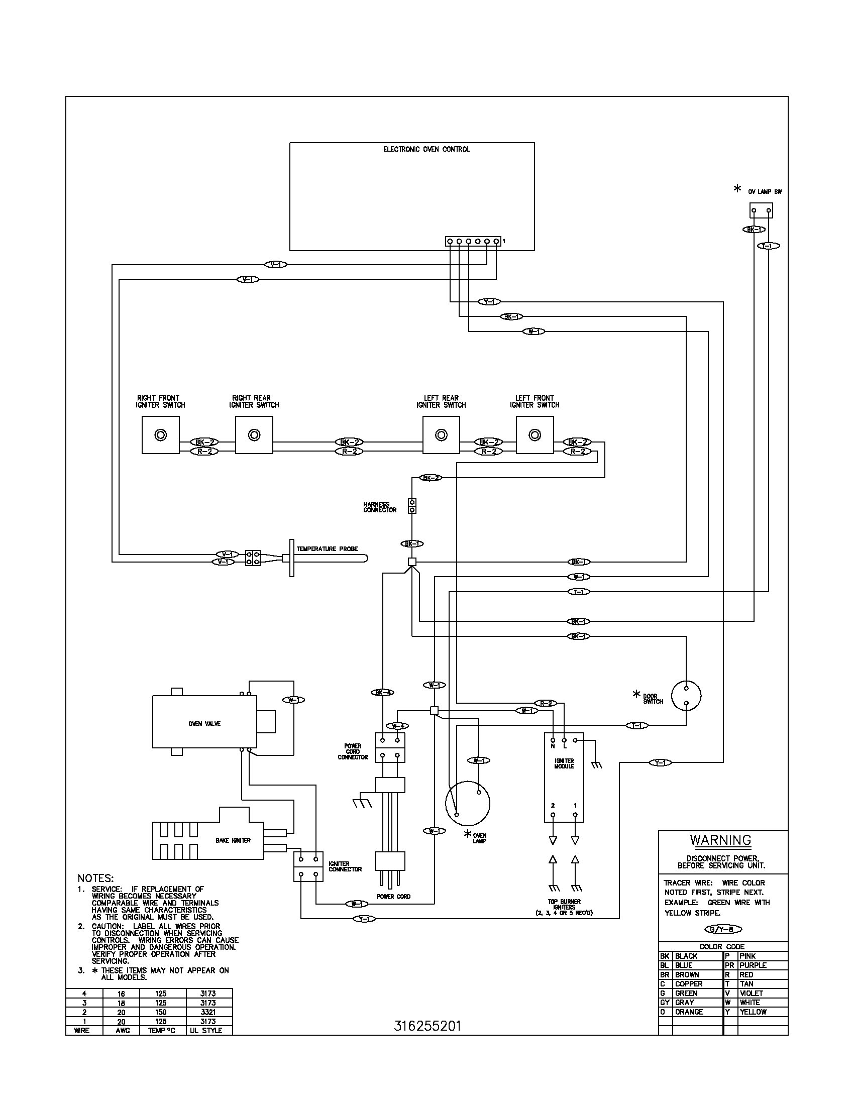 Tappan TGF336AWA wiring diagram diagram