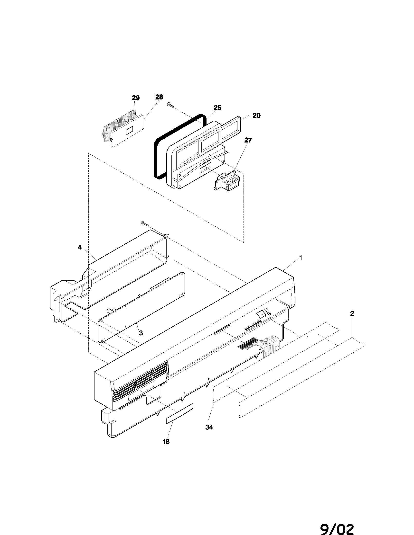 Frigidaire GLDB954BB0 control panel diagram