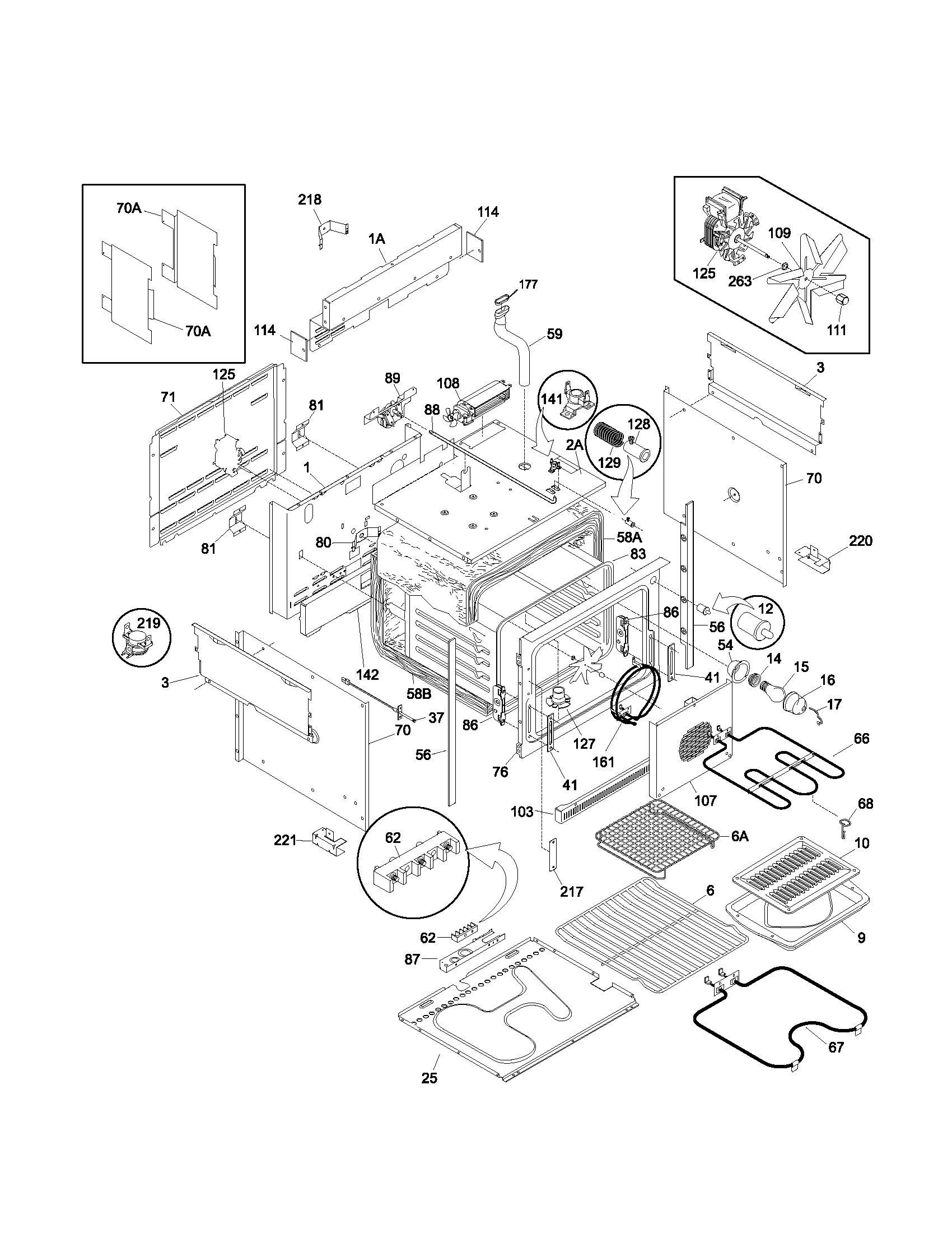 Frigidaire GLED388ASD body diagram