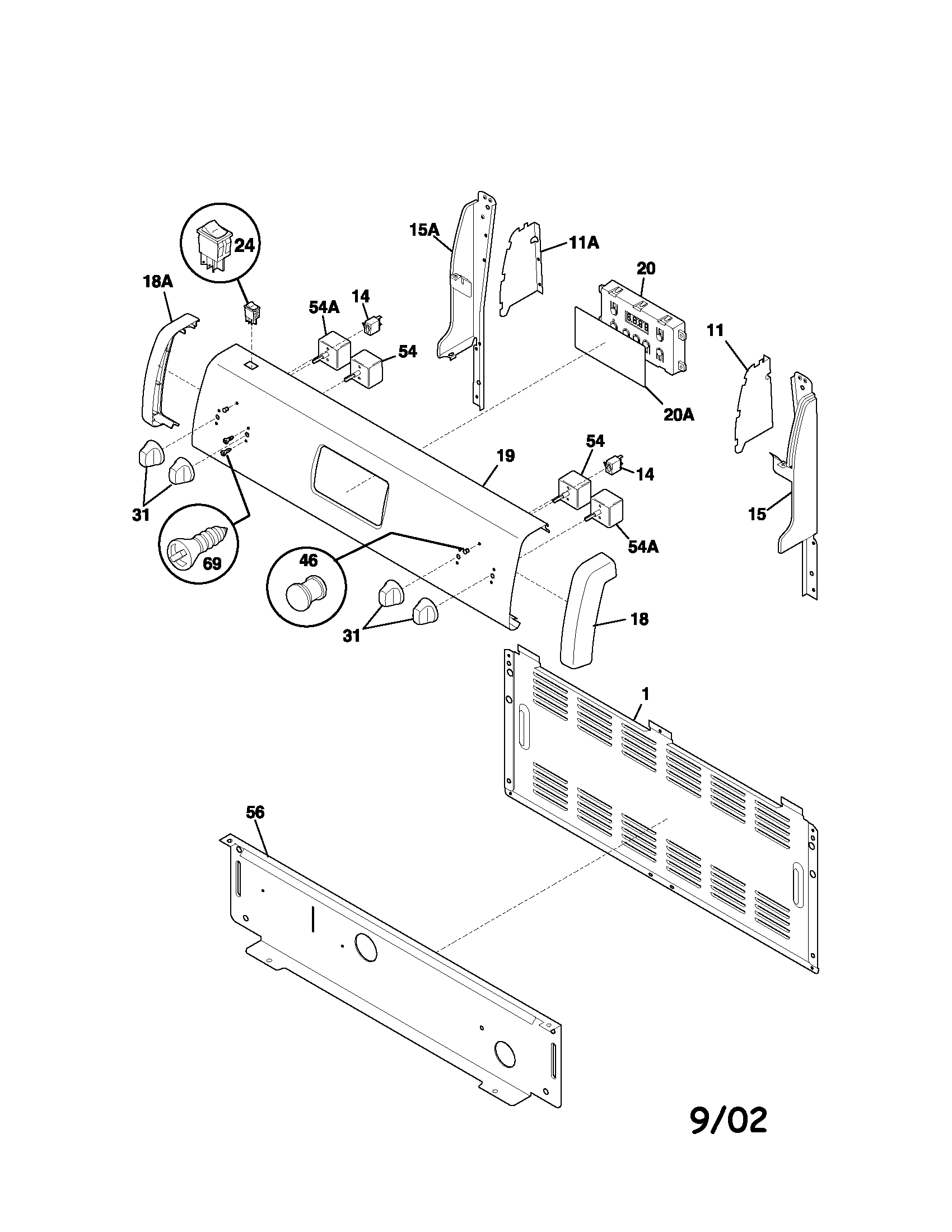 Kenmore 79095214200 backguard diagram