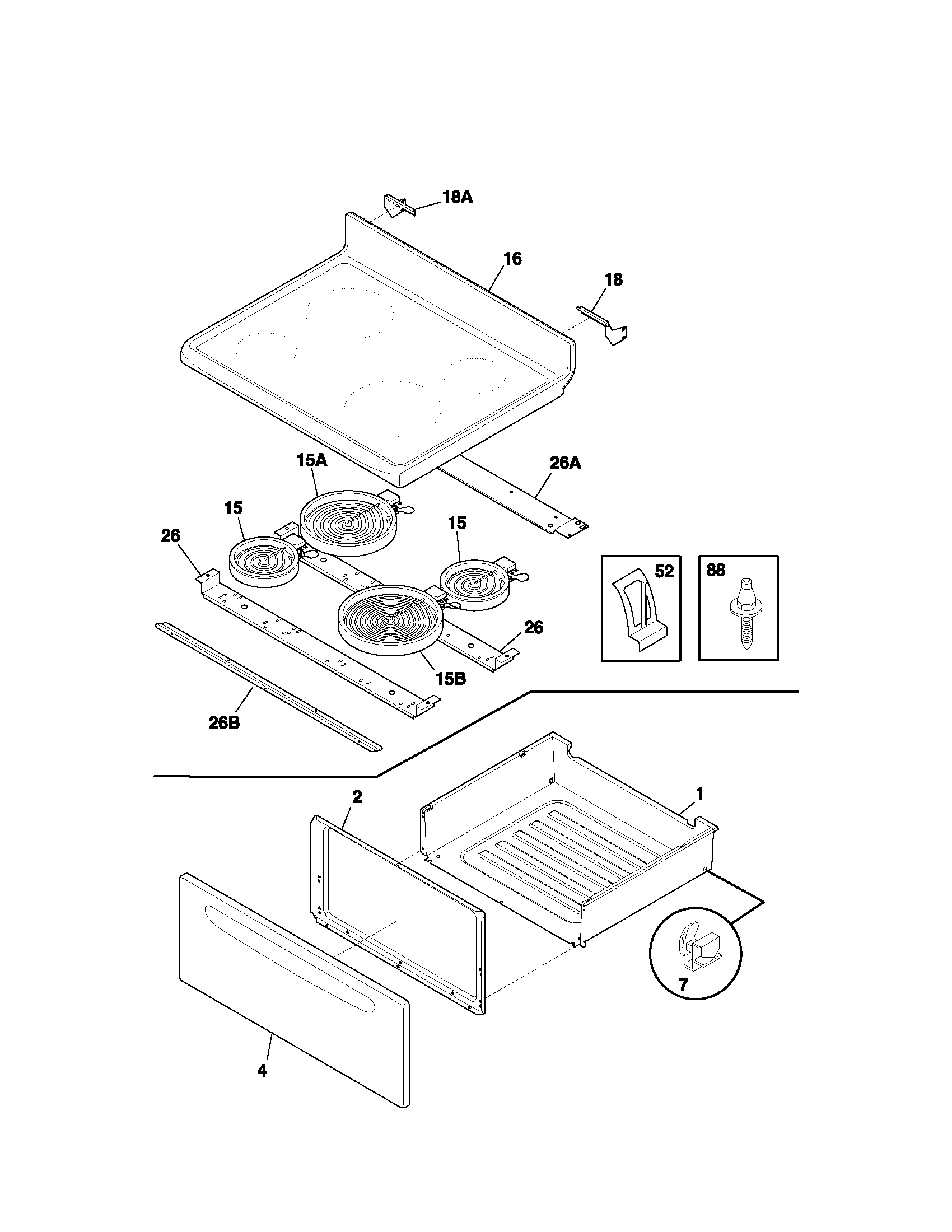 Kenmore 79095214200 top/drawer diagram