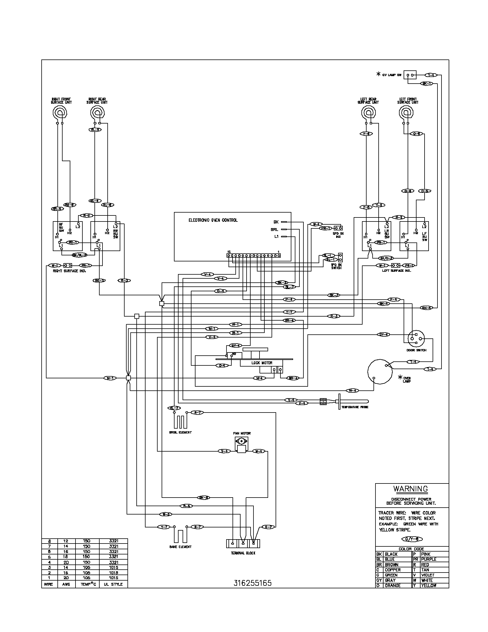 Frigidaire FEF357BSA wiring diagram diagram