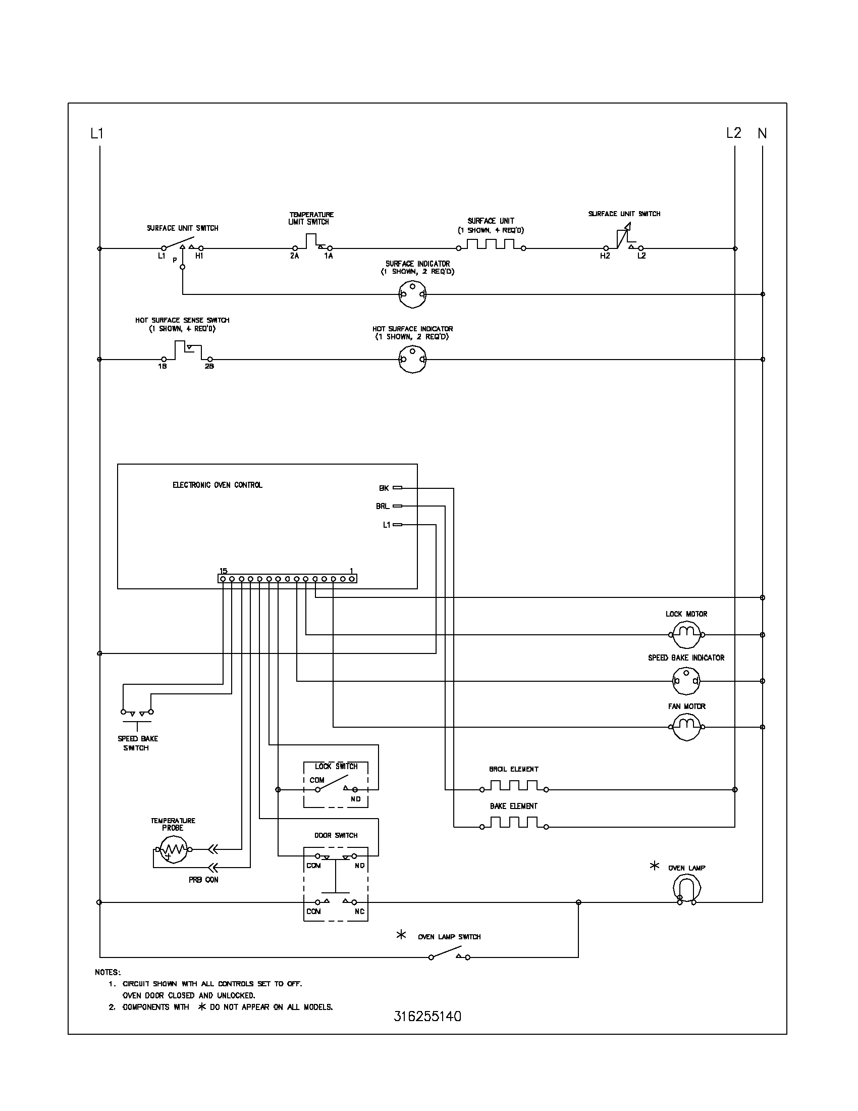 Frigidaire GLEFS76ASH wiring schematic diagram
