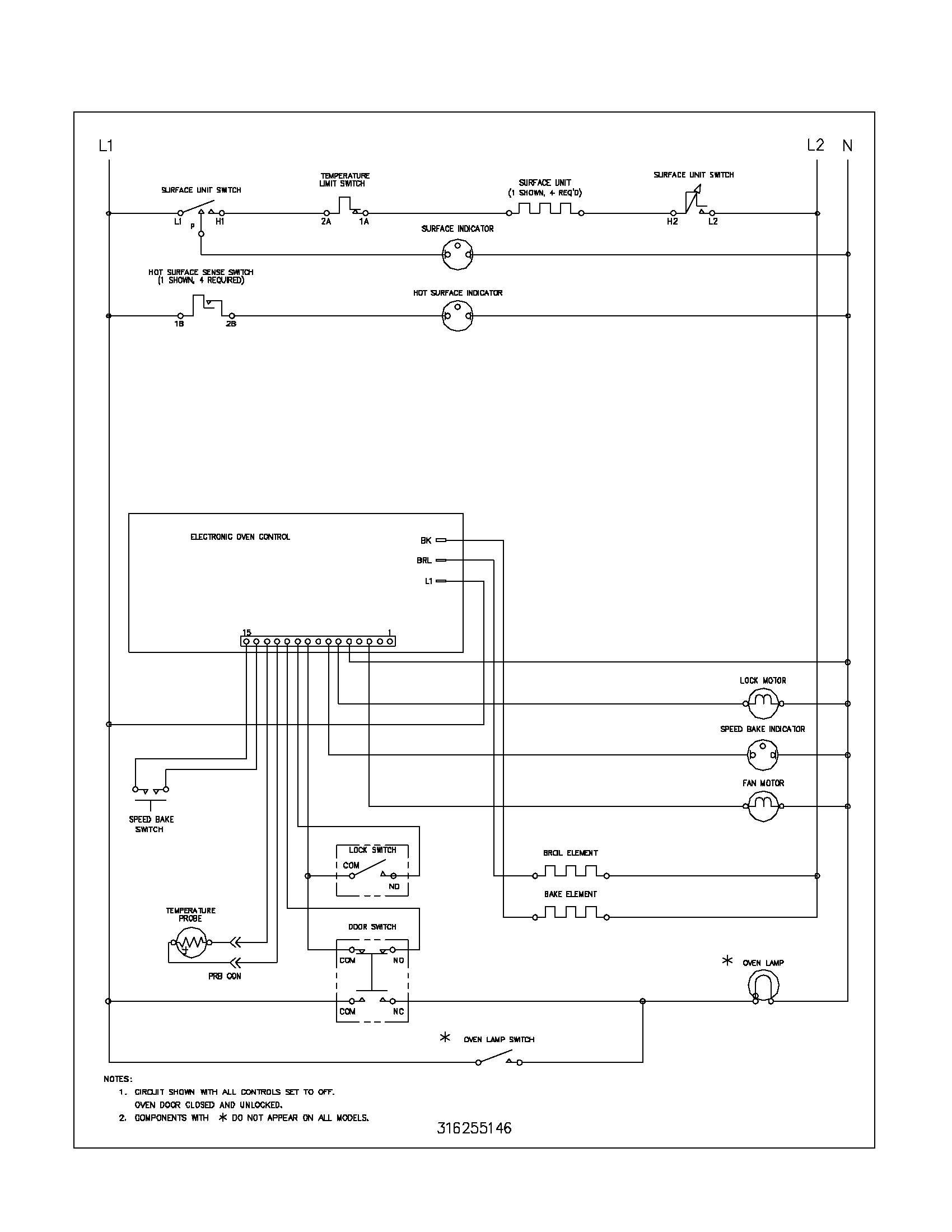 Frigidaire FEF376ASG wiring schematic diagram