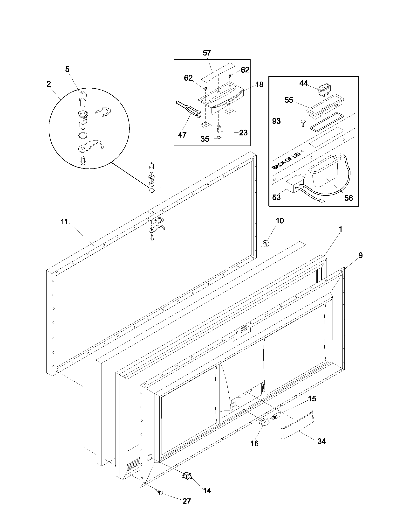 Frigidaire FFC15C8BB1 door diagram