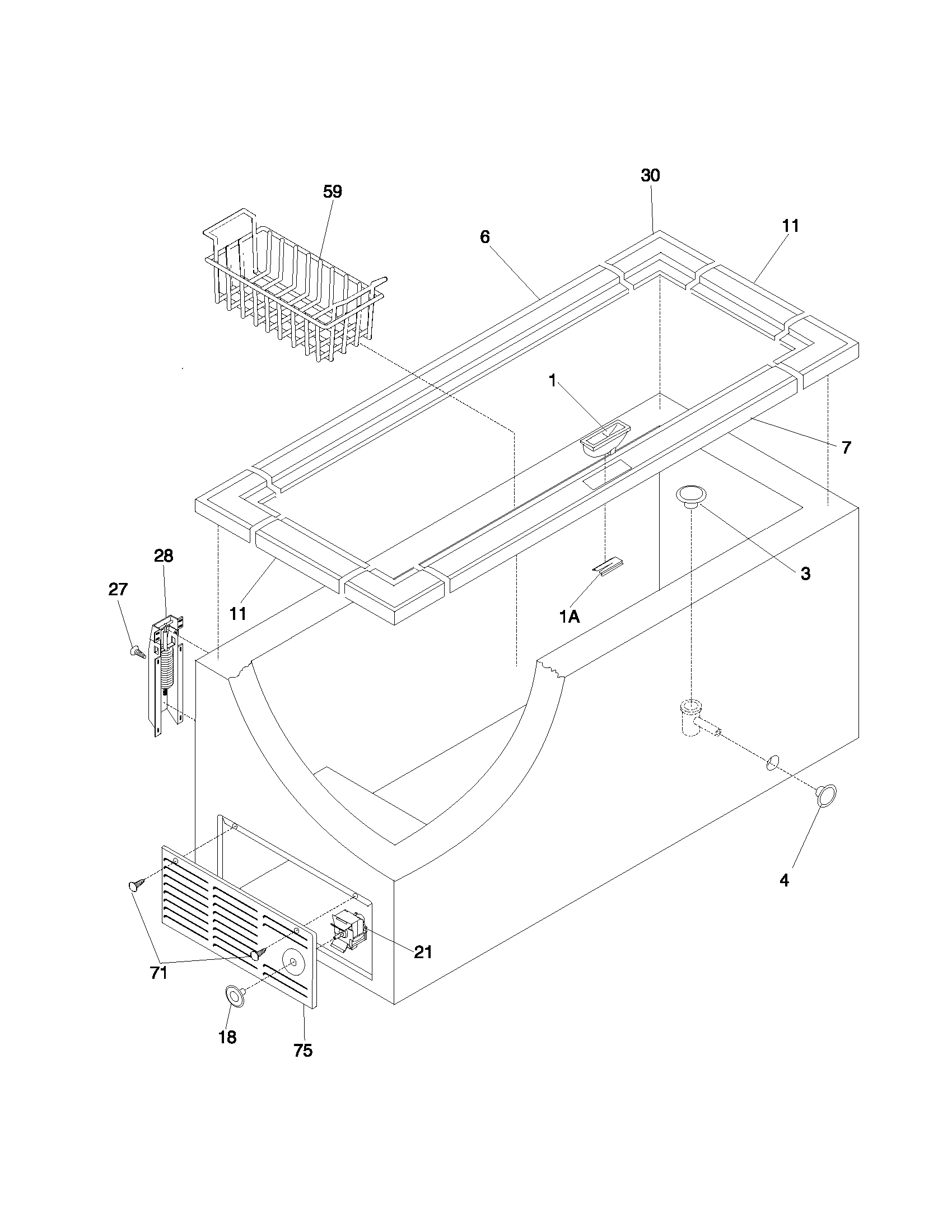 Frigidaire FFC15C8BB1 cabinet diagram