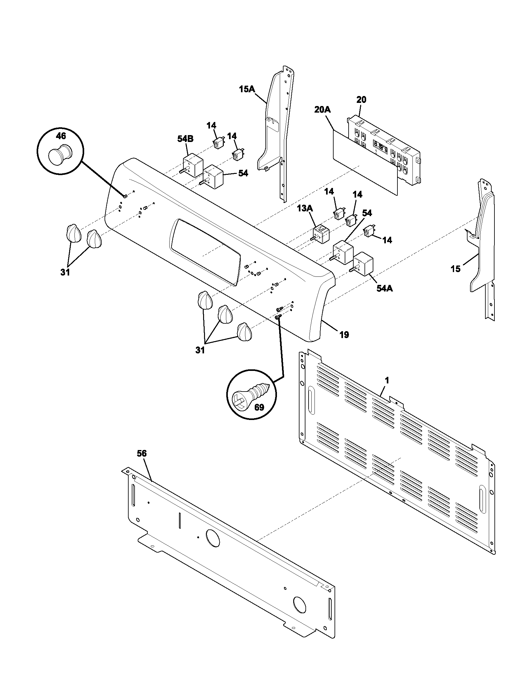 Frigidaire FEFL88ACA backguard diagram