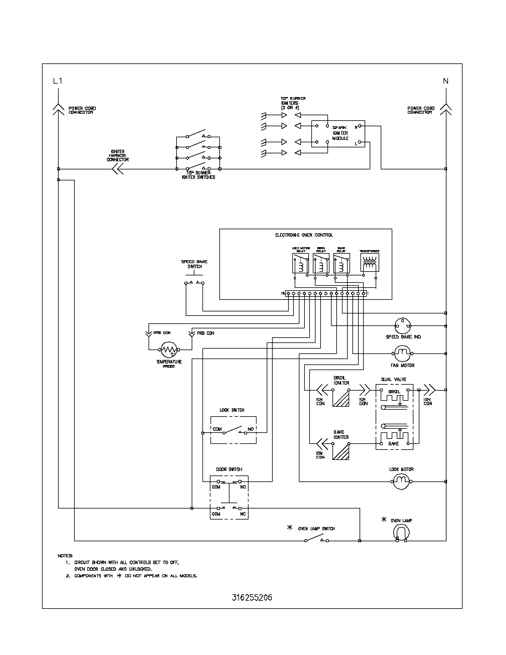 Frigidaire GLGF377AQF wiring schematic diagram