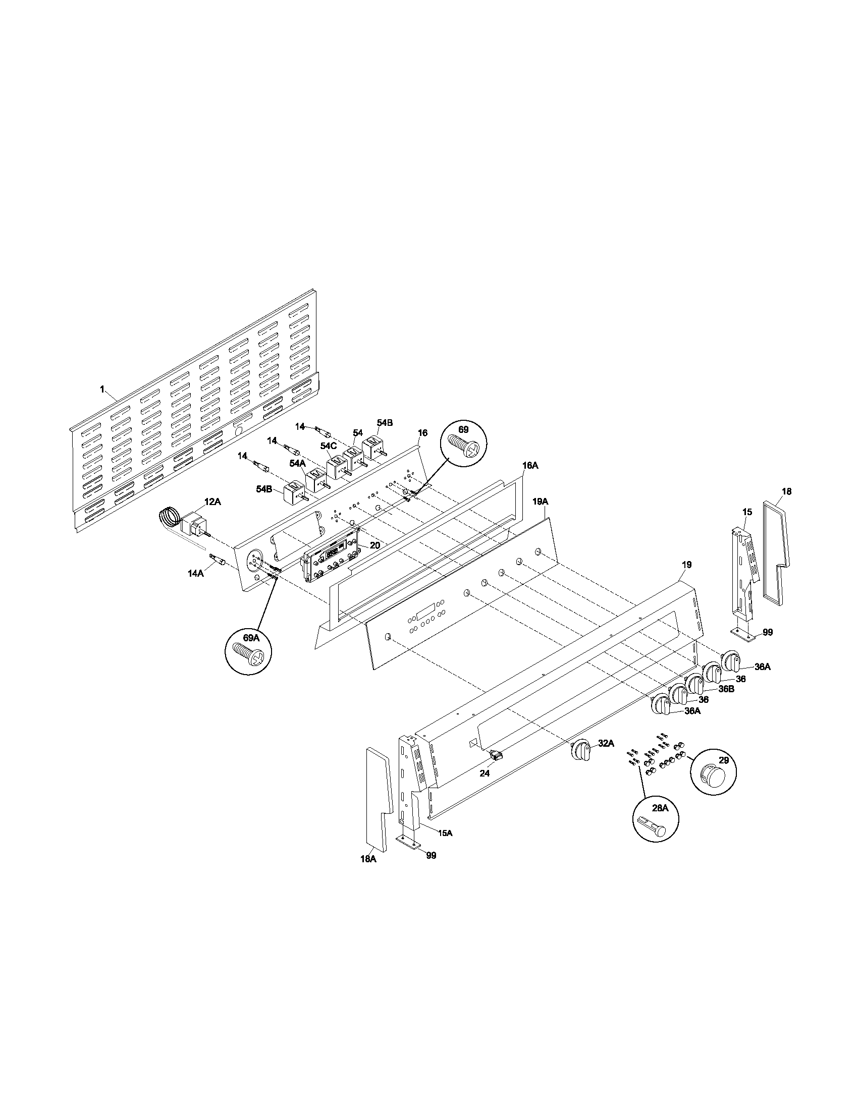 Frigidaire PLEF489CCA backguard diagram