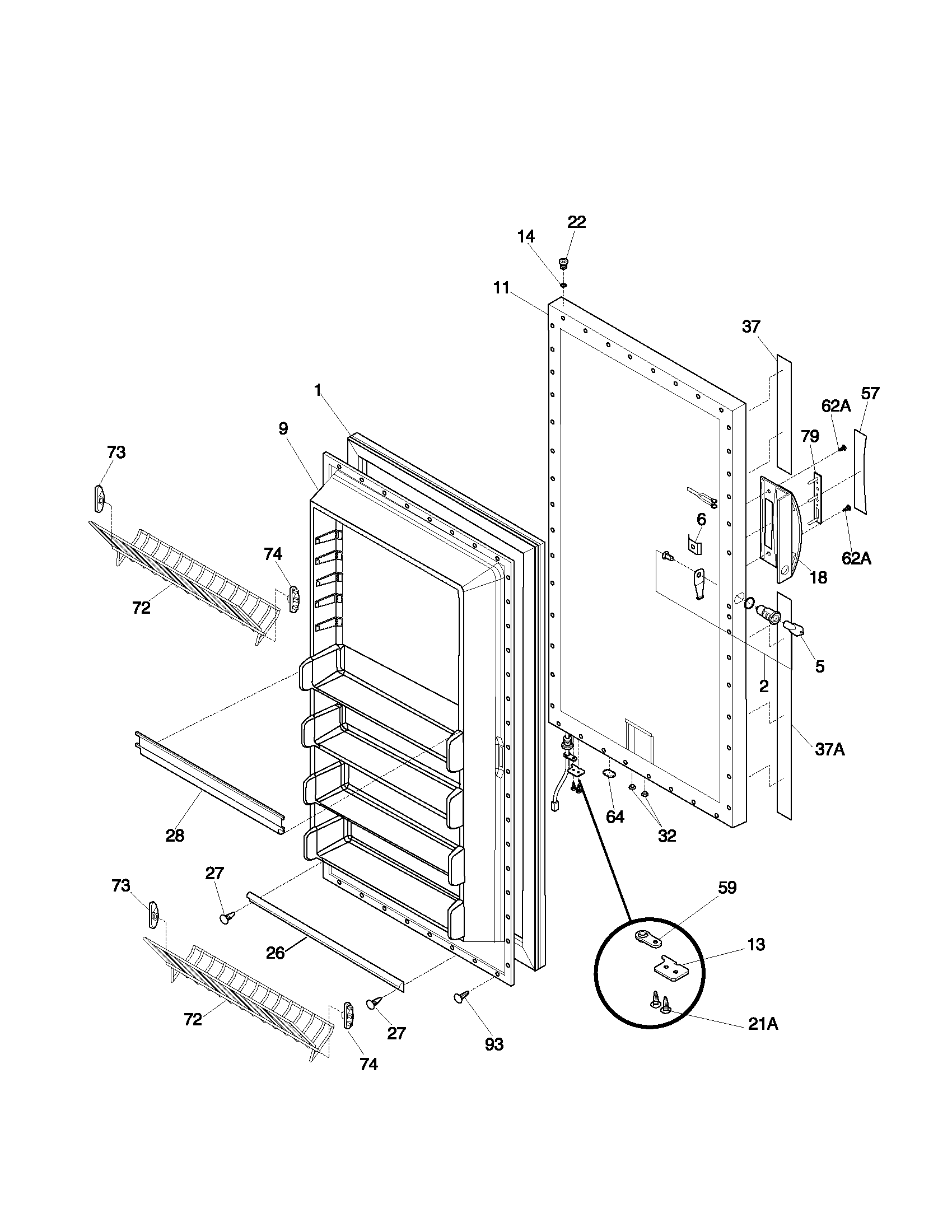 Kenmore 25321041108 door diagram