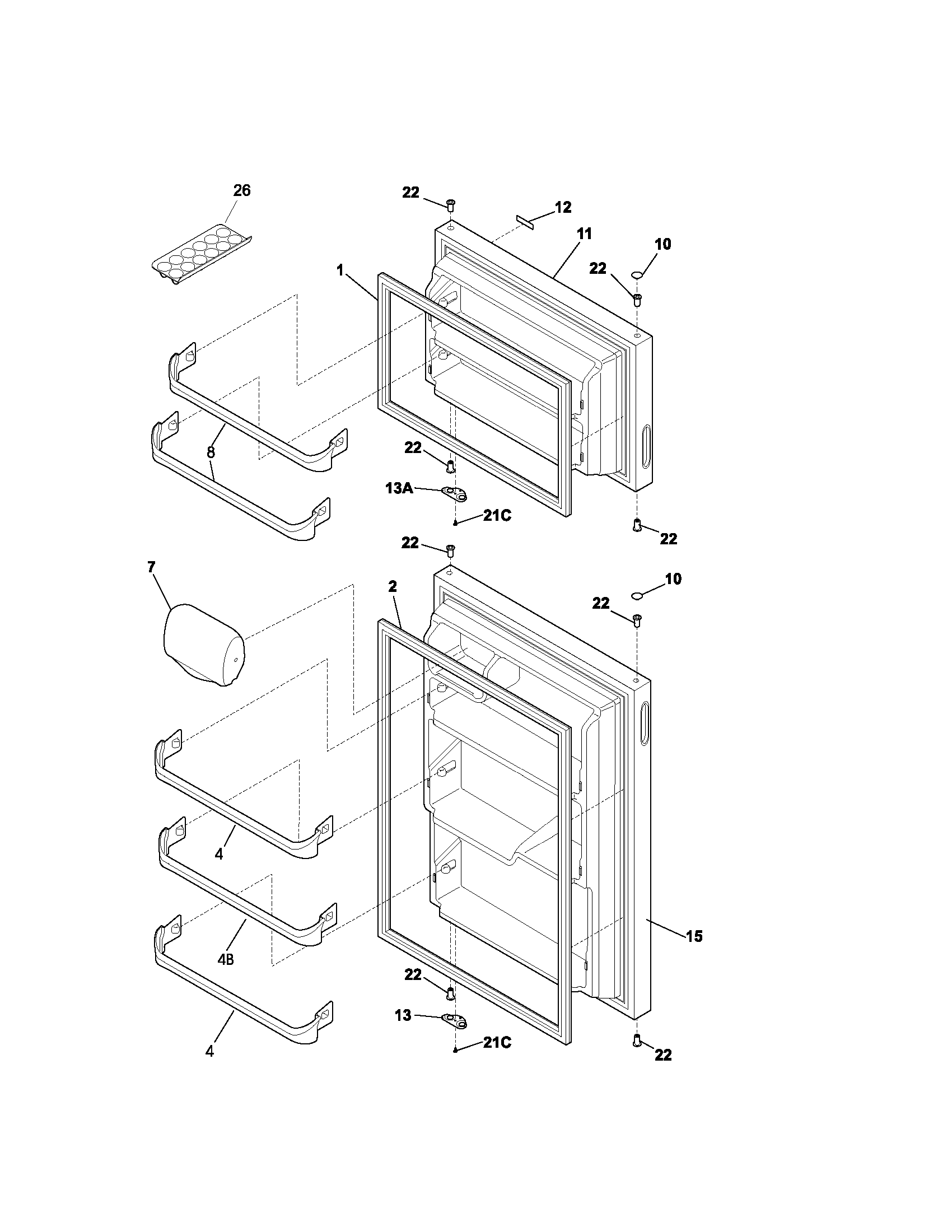 Kenmore 25331612102 door diagram