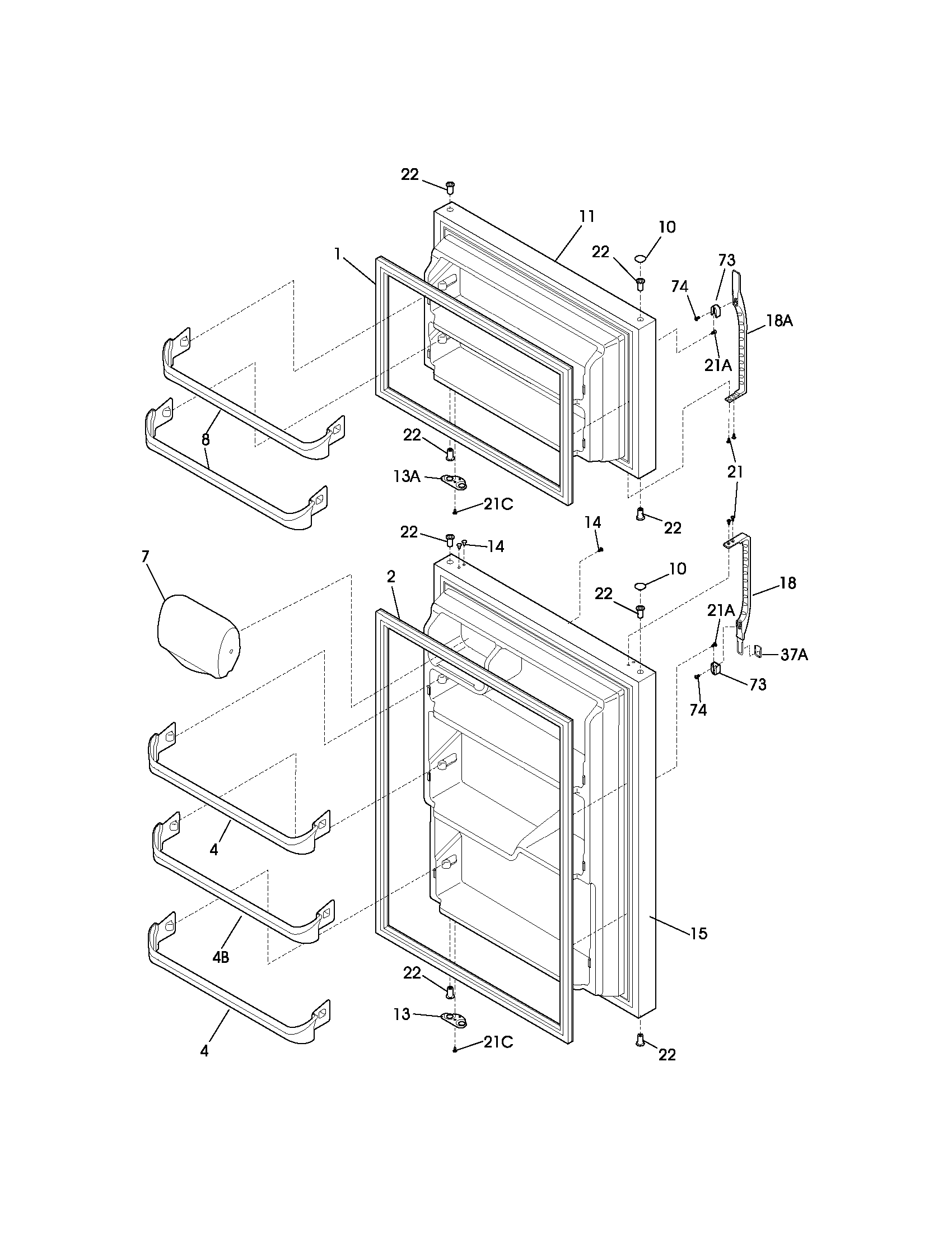 Kenmore 25361662102 door diagram