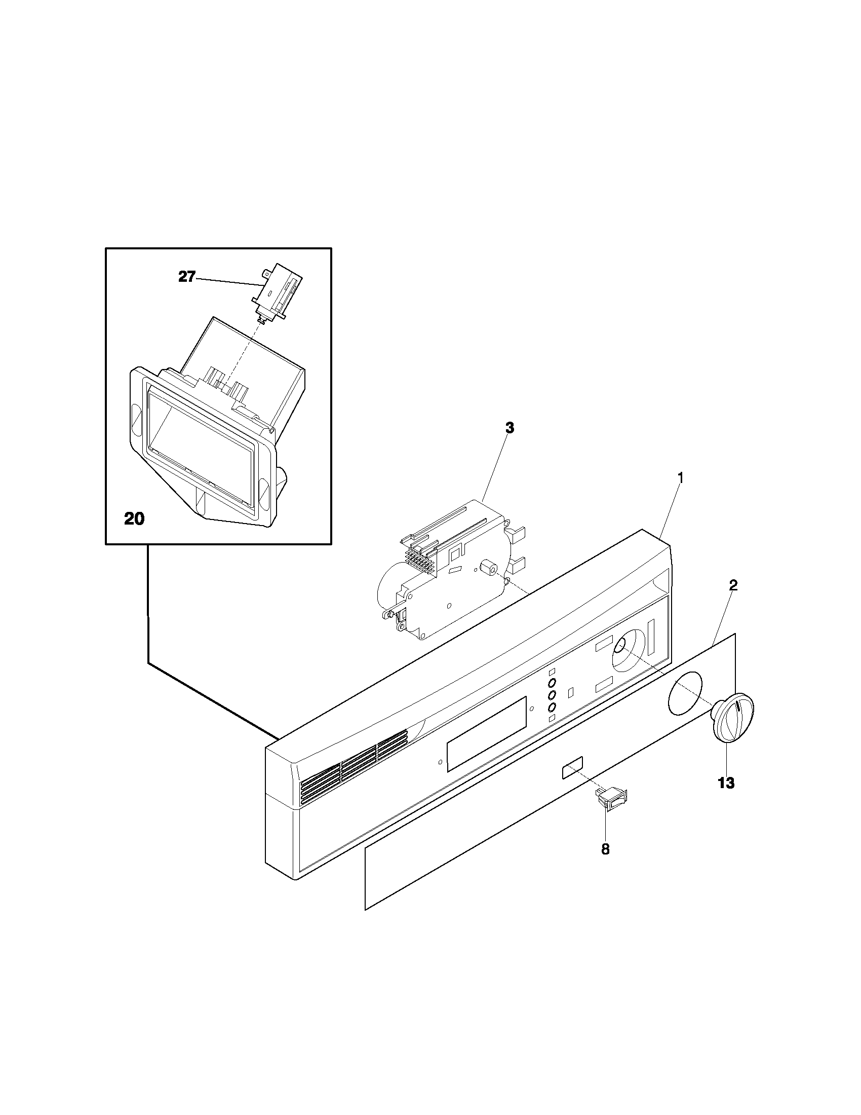 Kenmore 58714131102 control panel diagram