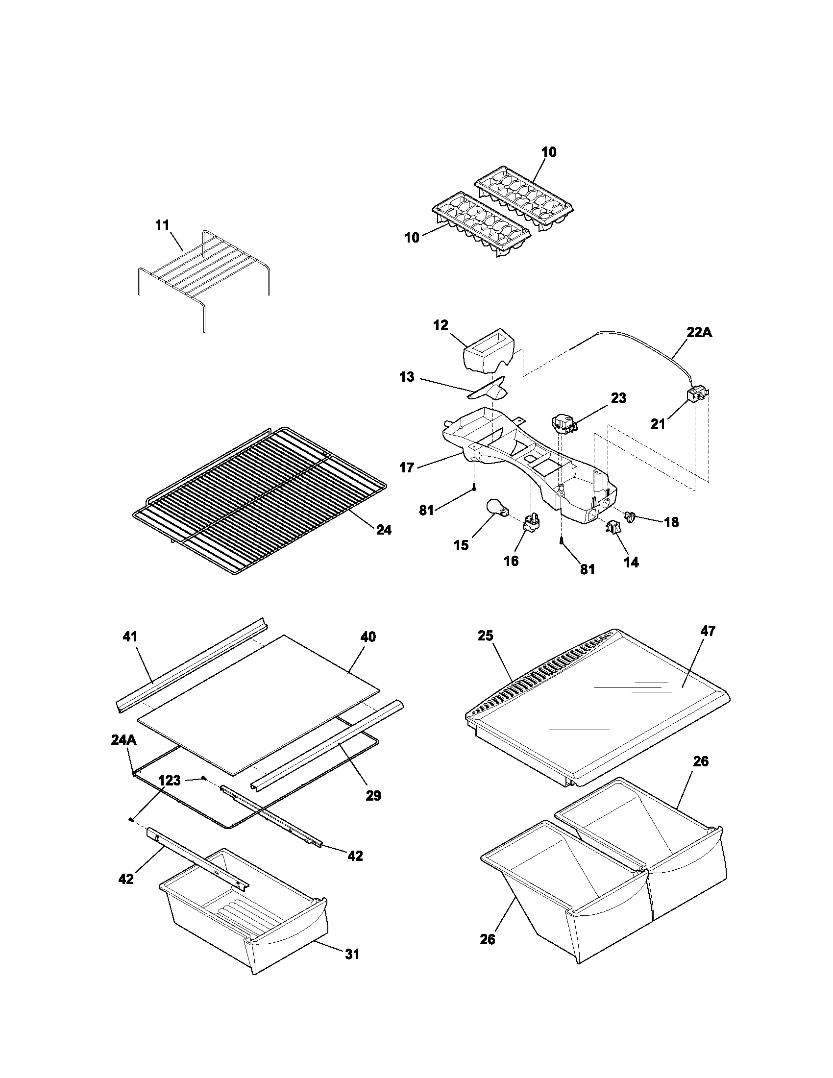 Galaxy 25363802202 shelves diagram
