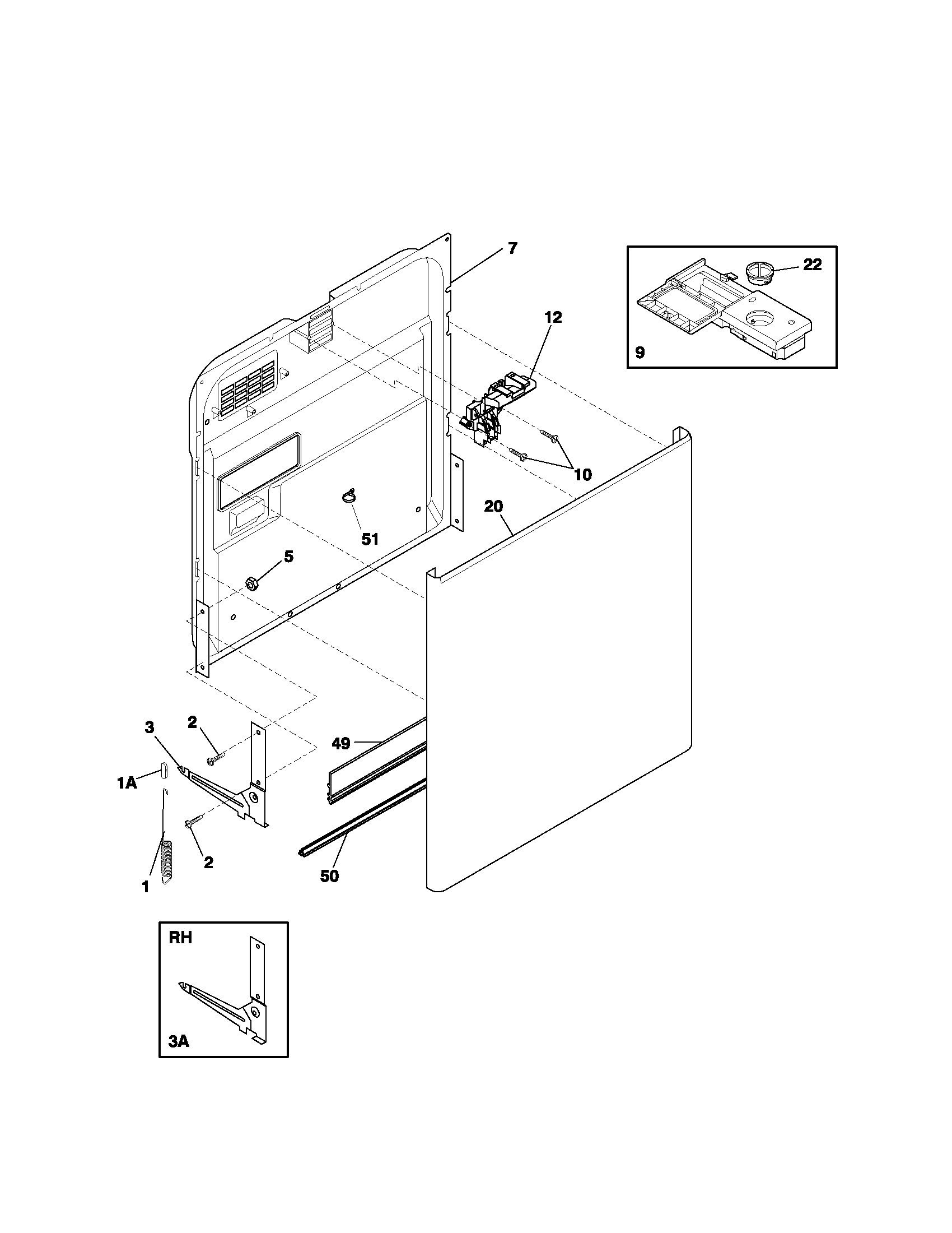 Kenmore 58714001993 door diagram