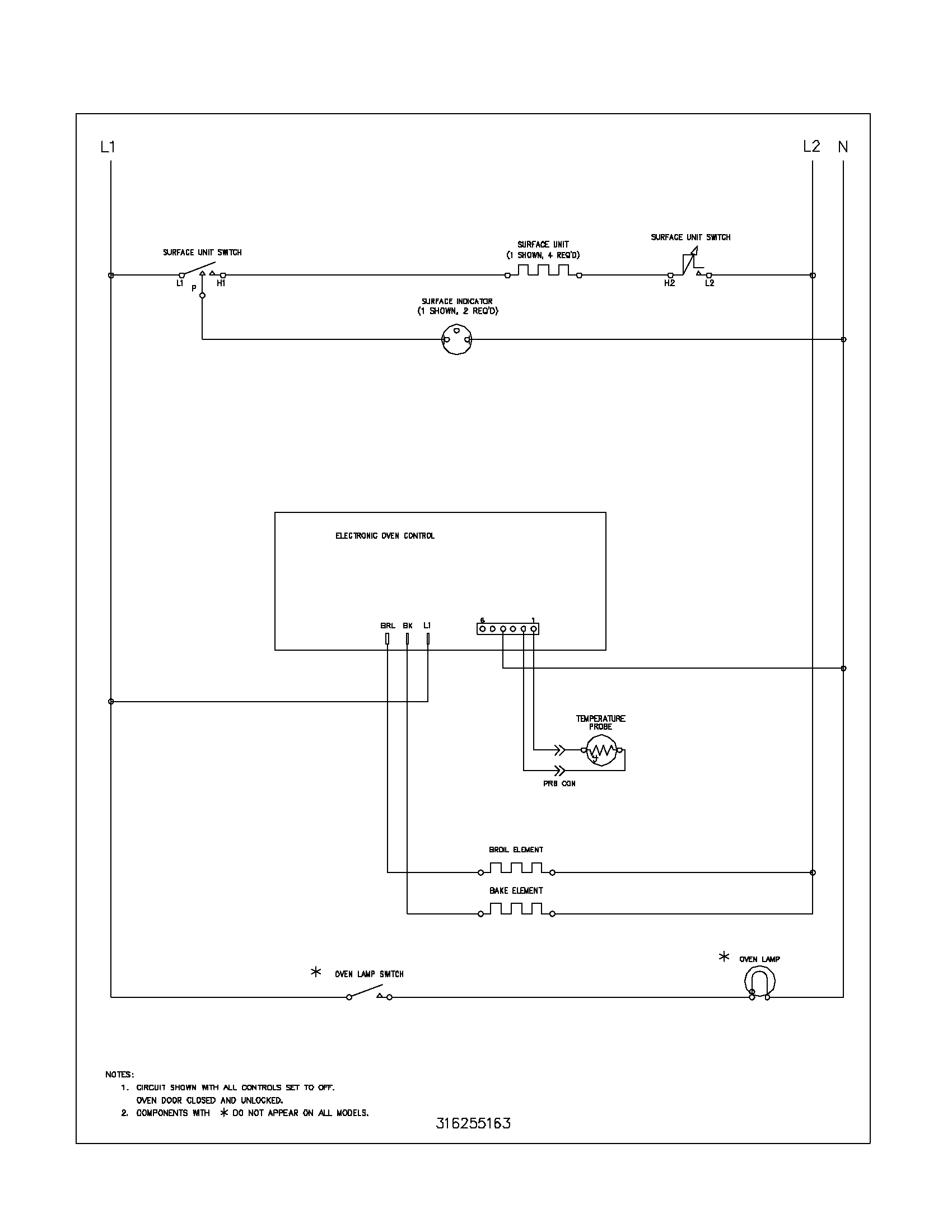 Frigidaire FEF326ASD wiring schematic diagram