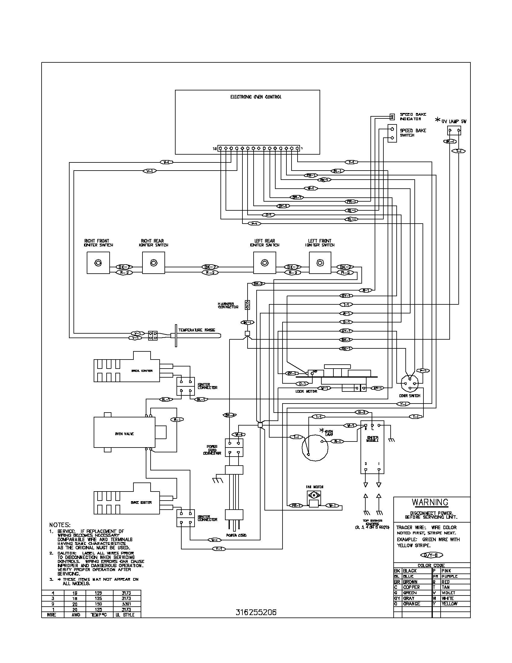 Frigidaire FGF378ACF wiring diagram diagram