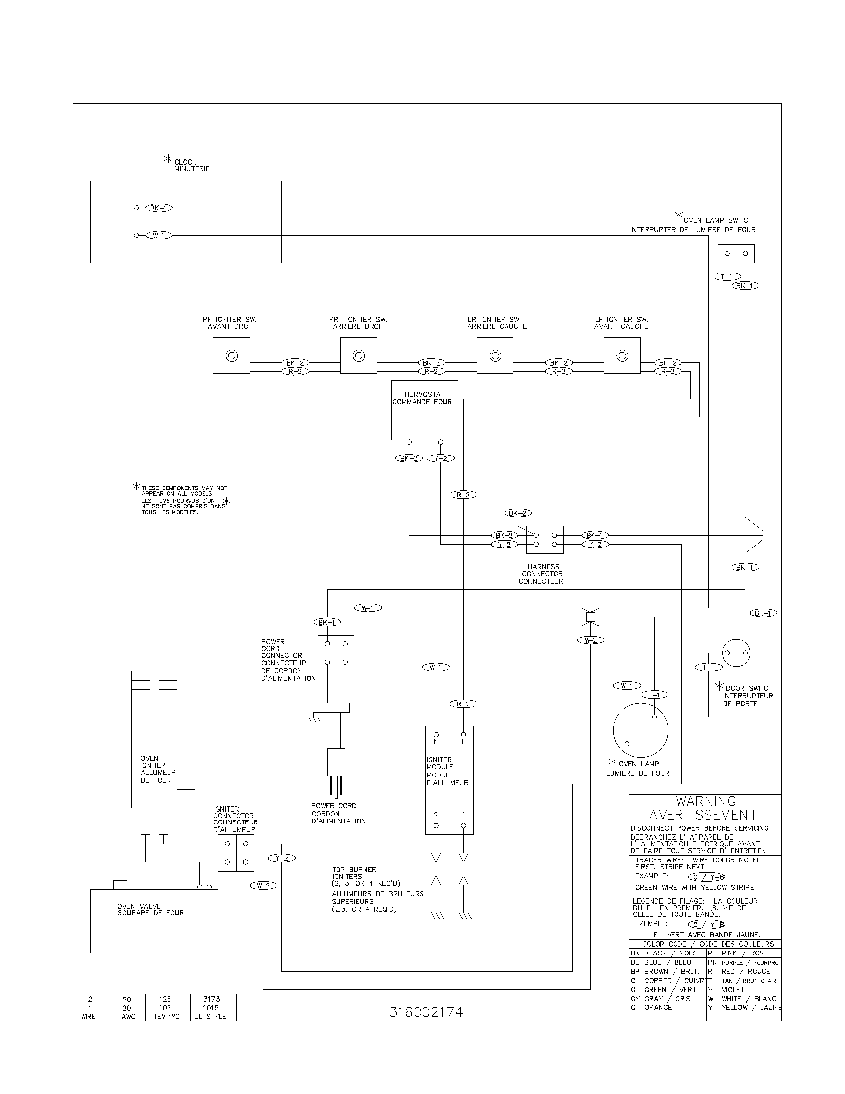 Frigidaire FGF303BWA wiring diagram diagram