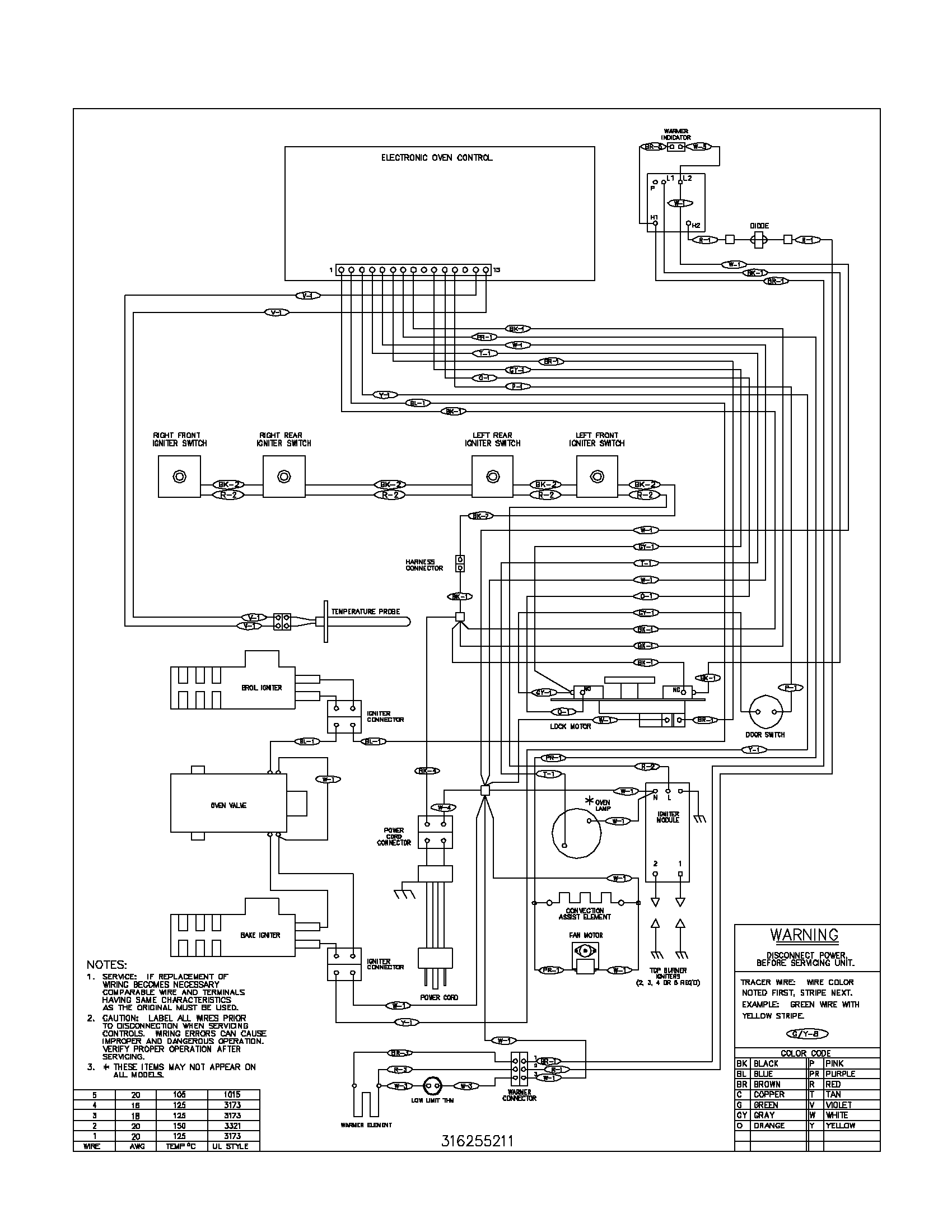Frigidaire PLGF389CCA wiring diagram diagram