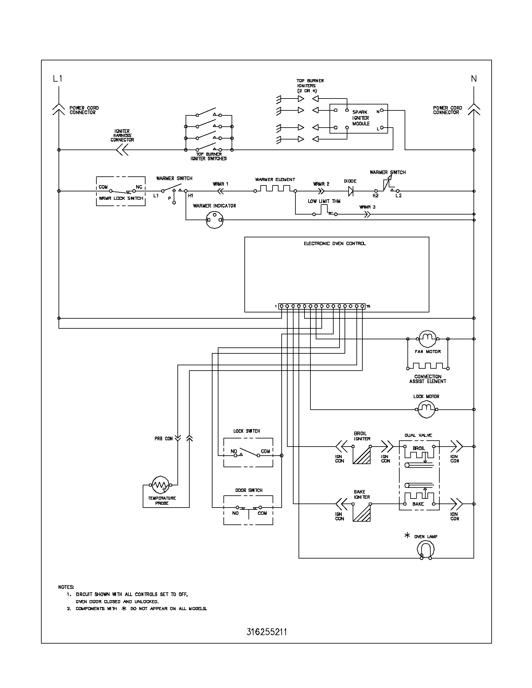 Frigidaire PLGF389CCA wiring schematic diagram