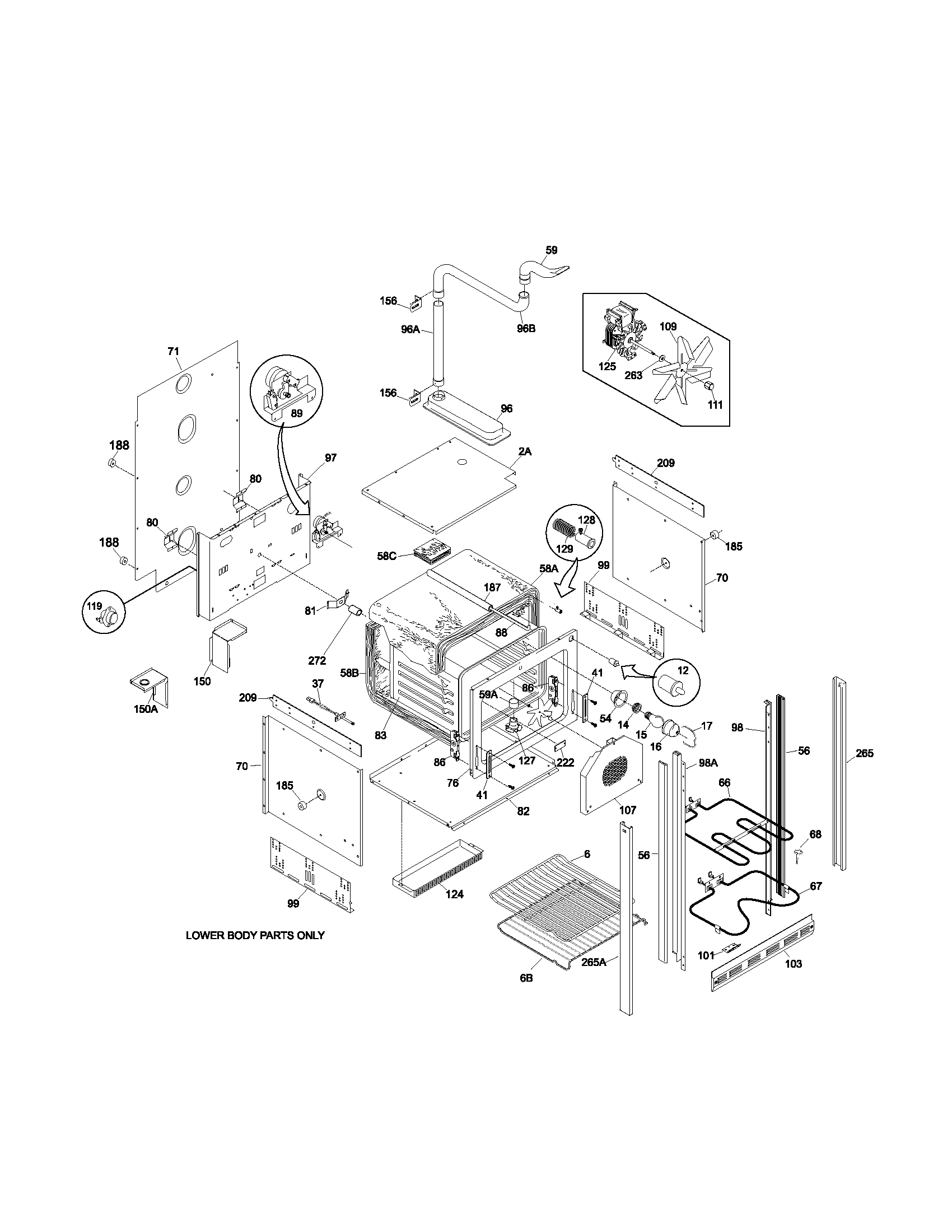 Frigidaire PLEB27T8CCA upper oven diagram