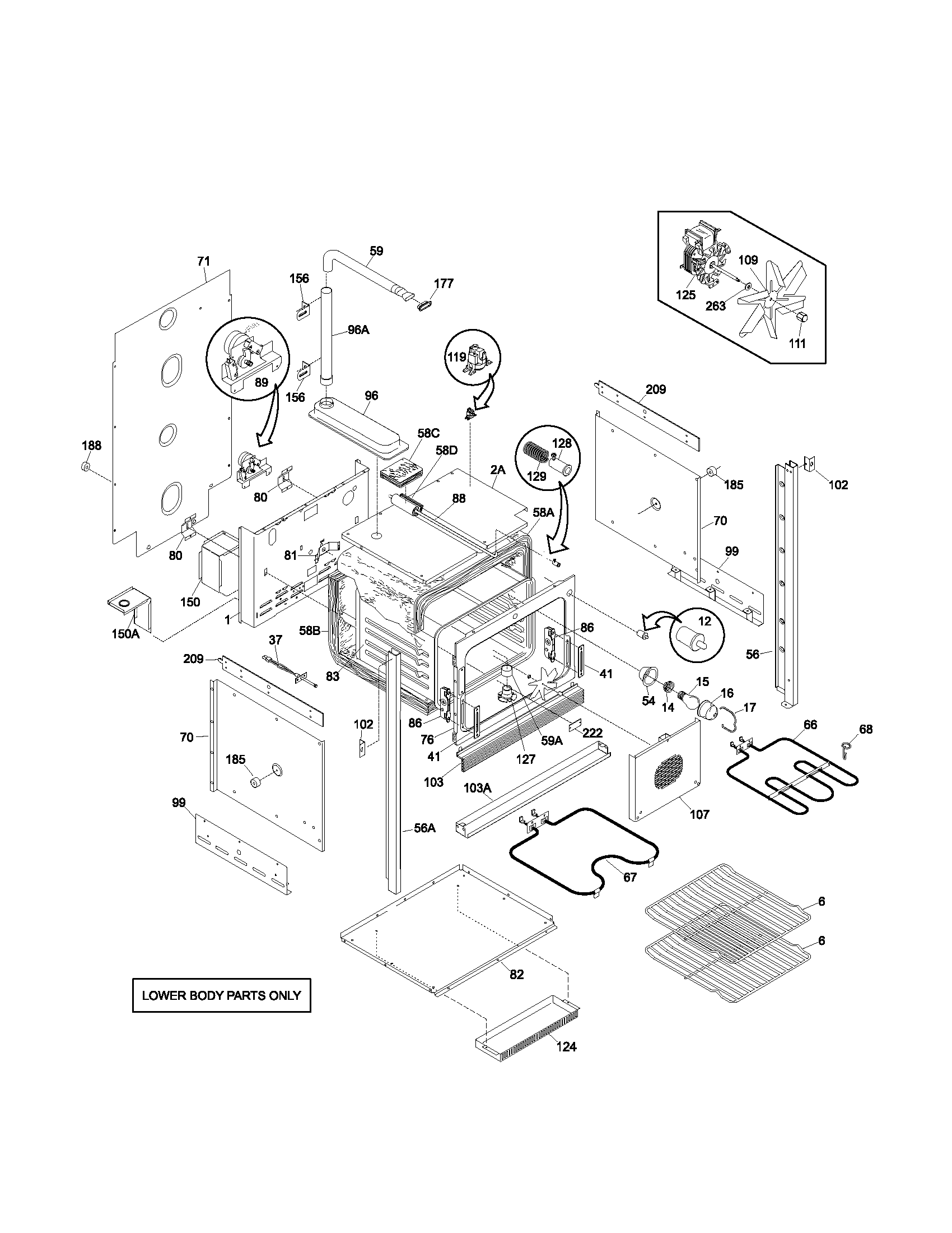 Frigidaire PLEB30T8CCA lower oven diagram