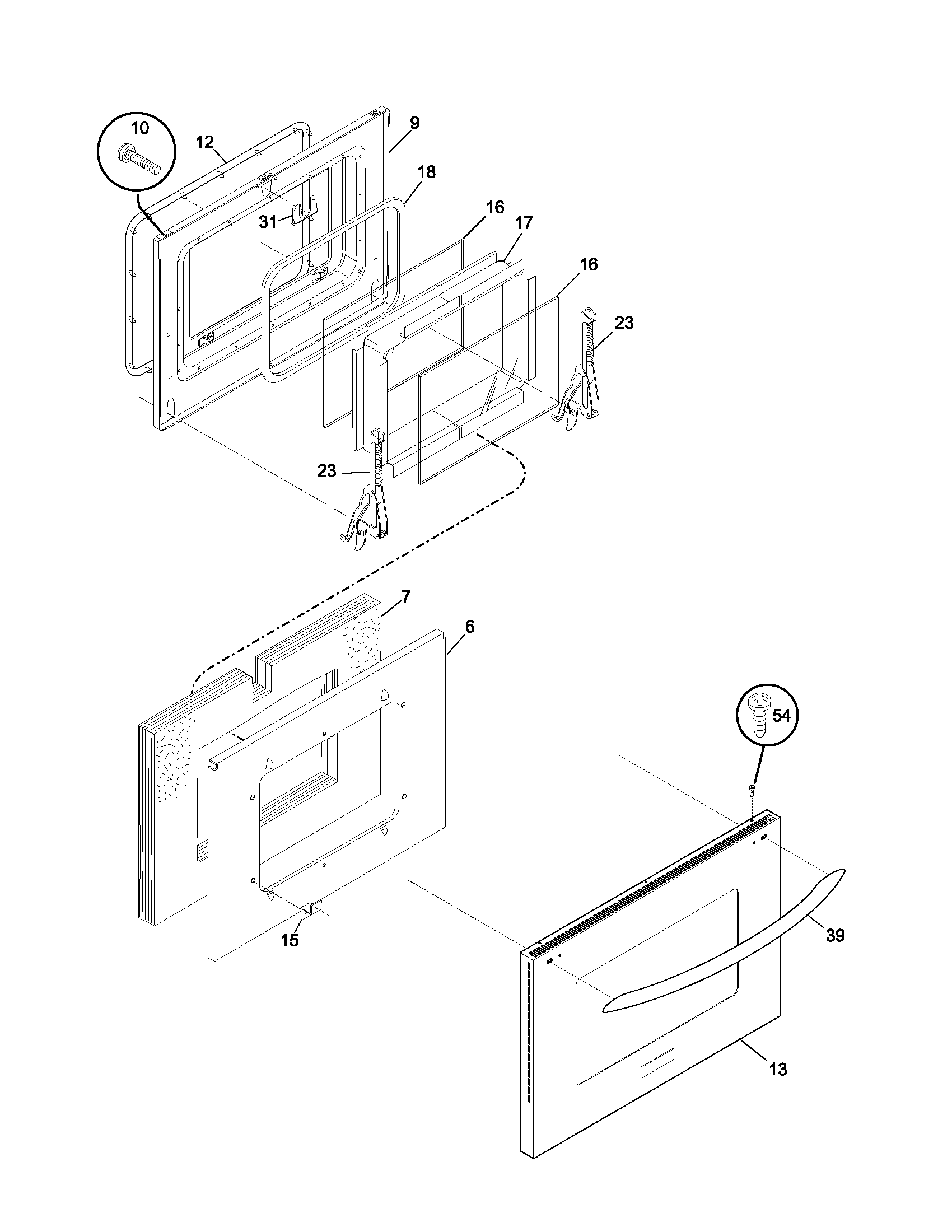 Frigidaire PLEB30T8CCA door diagram
