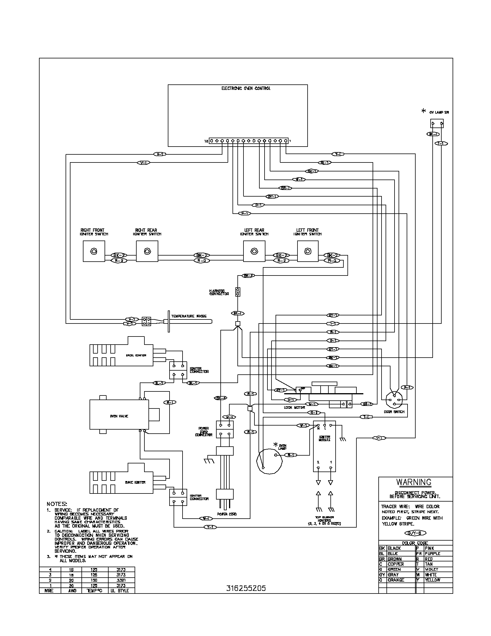Frigidaire FGF366BCB wiring diagram diagram