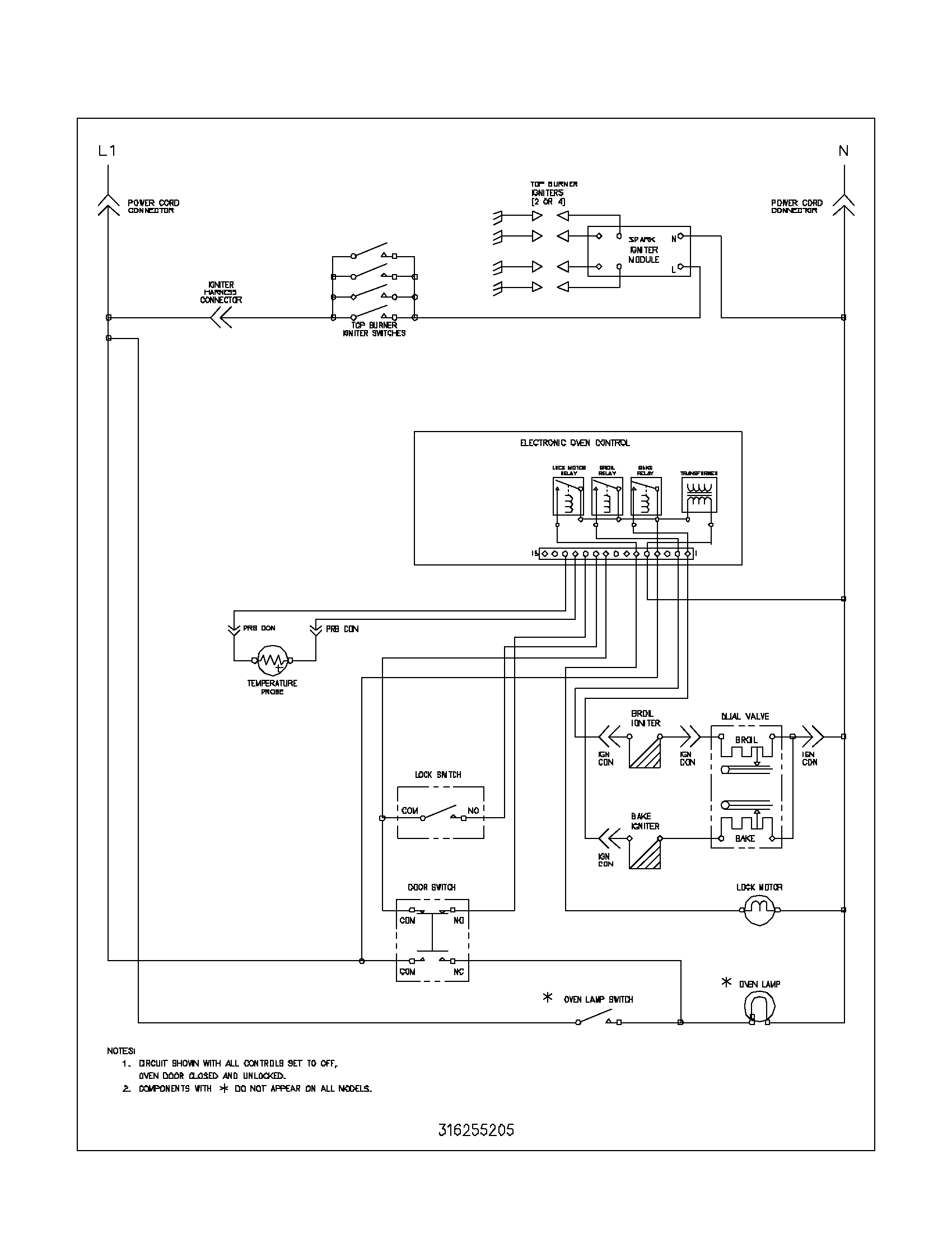 Frigidaire GLGFS66ASD wiring schematic diagram