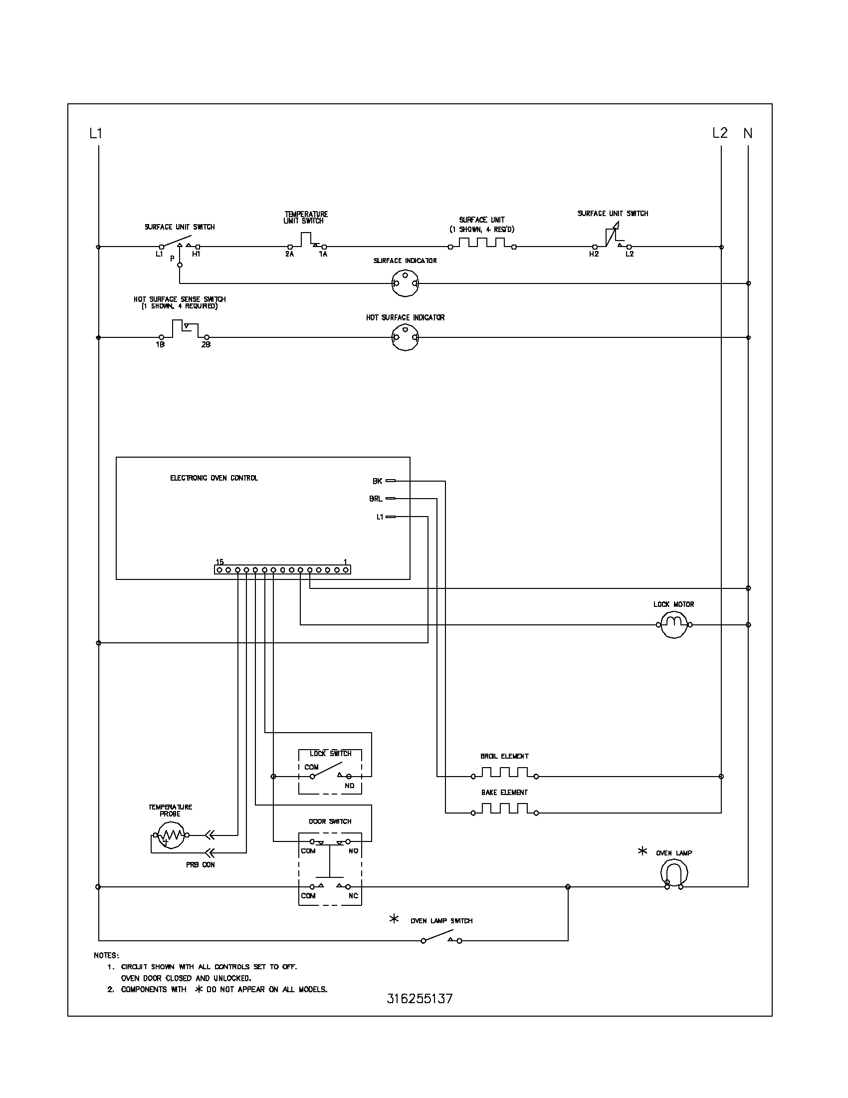 Frigidaire FEF366ABE wiring schematic diagram