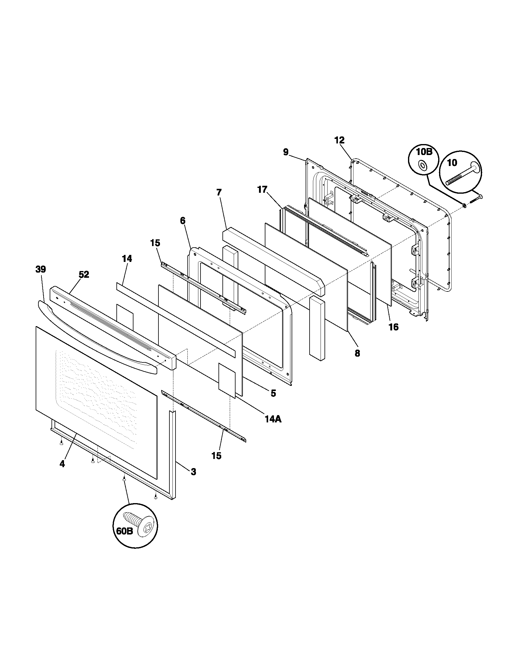 Frigidaire GSG3PZBQB door diagram