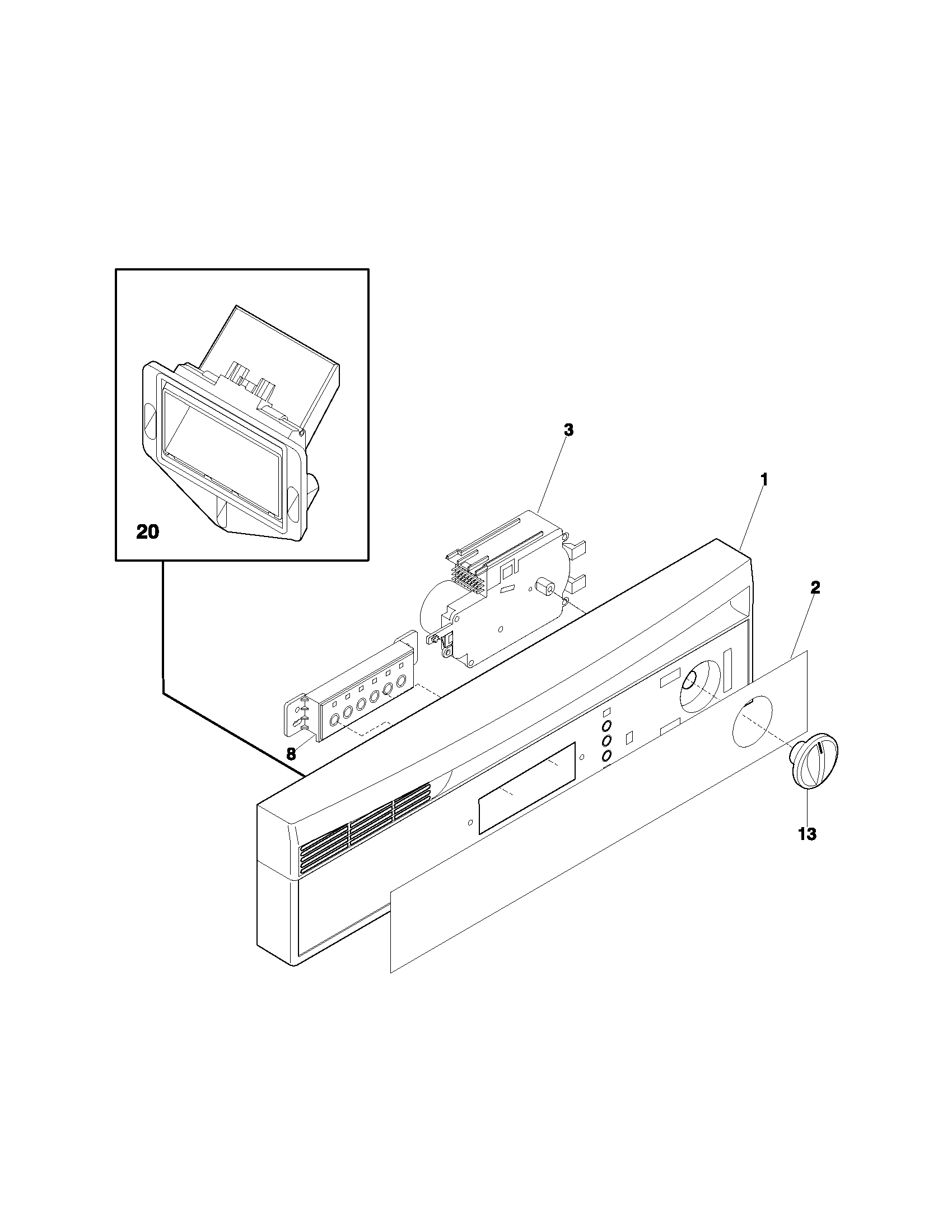 Frigidaire GLDB653AQ2 control panel diagram