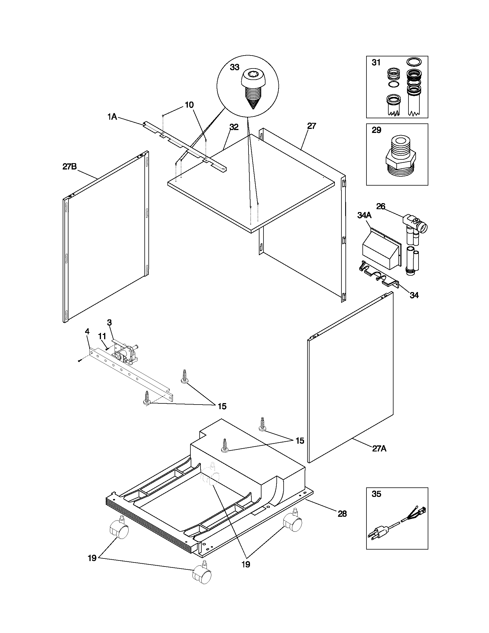 Frigidaire FDP635RBS1 frame diagram