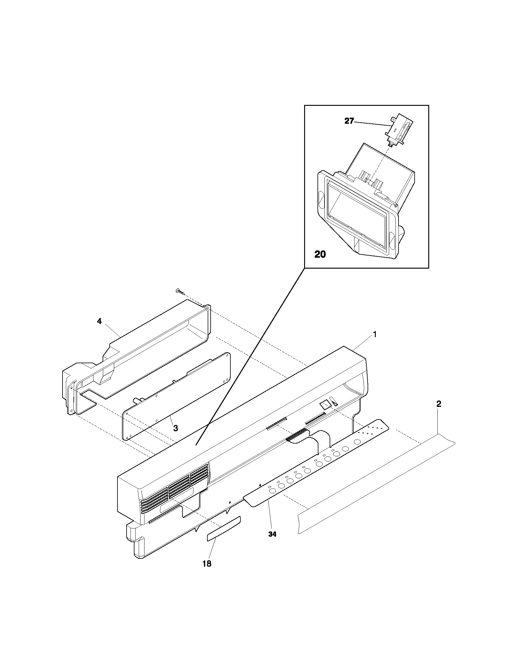 Frigidaire GLDB957AQ2 control panel diagram