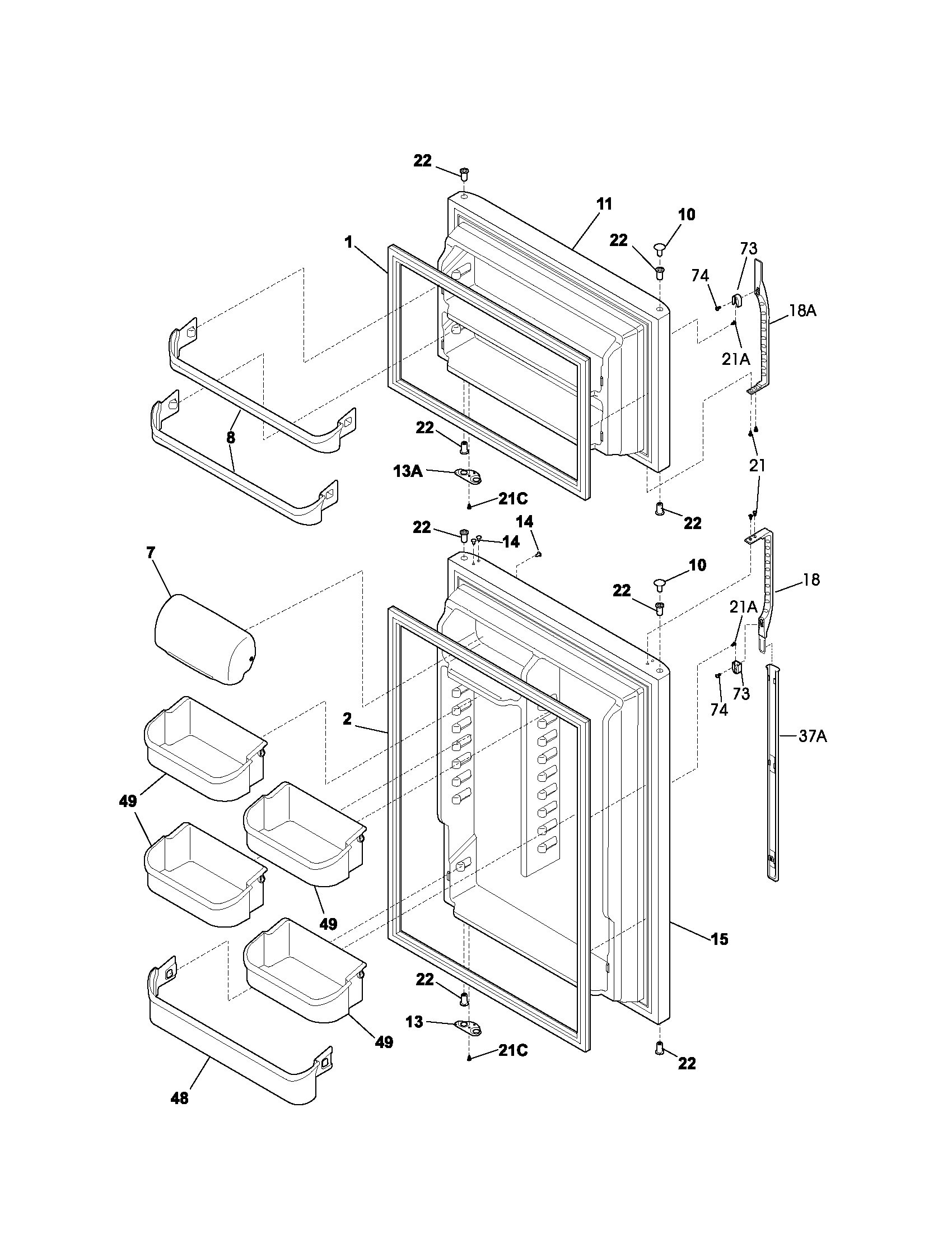 Kenmore 2536188210C doors diagram