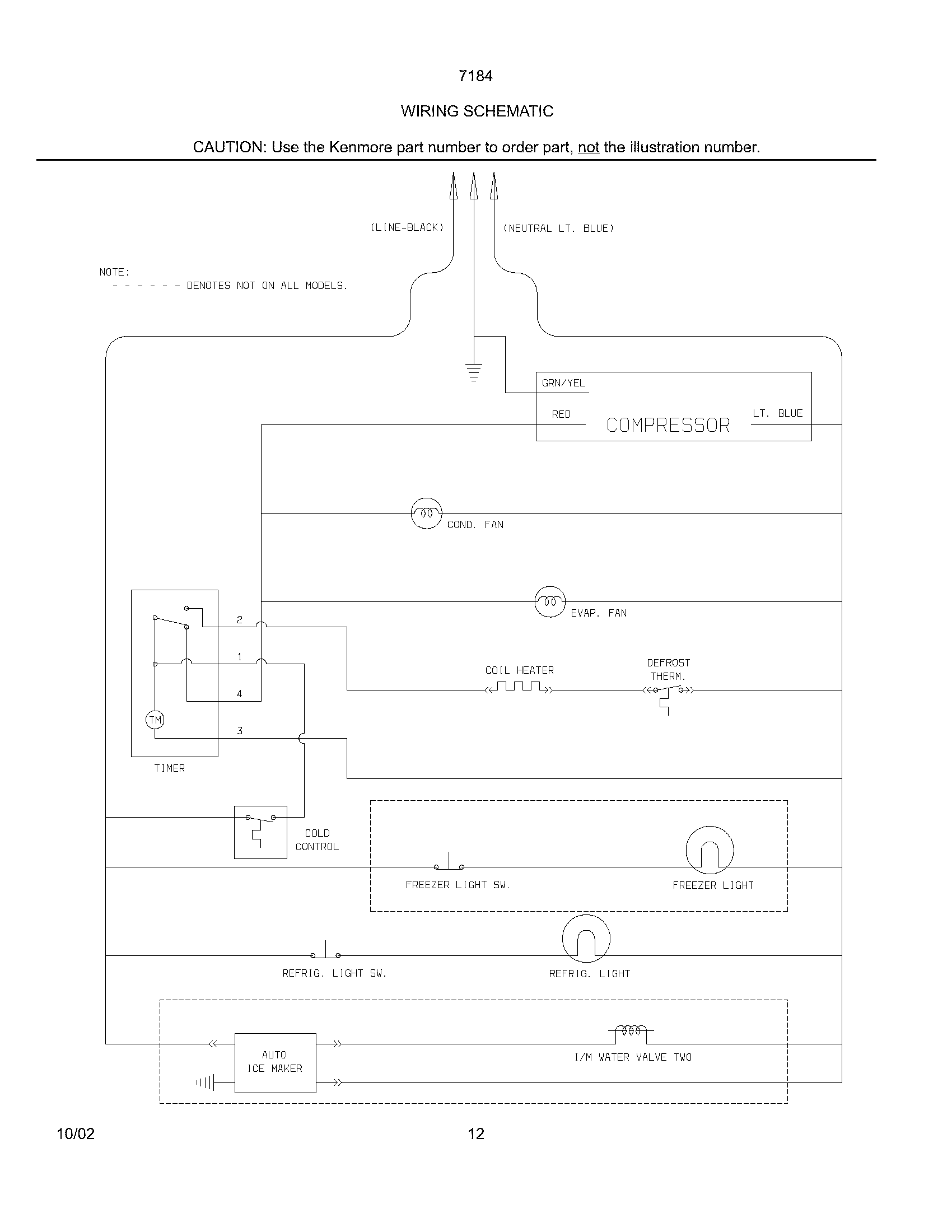Kenmore 2537184410C wiring schematic diagram
